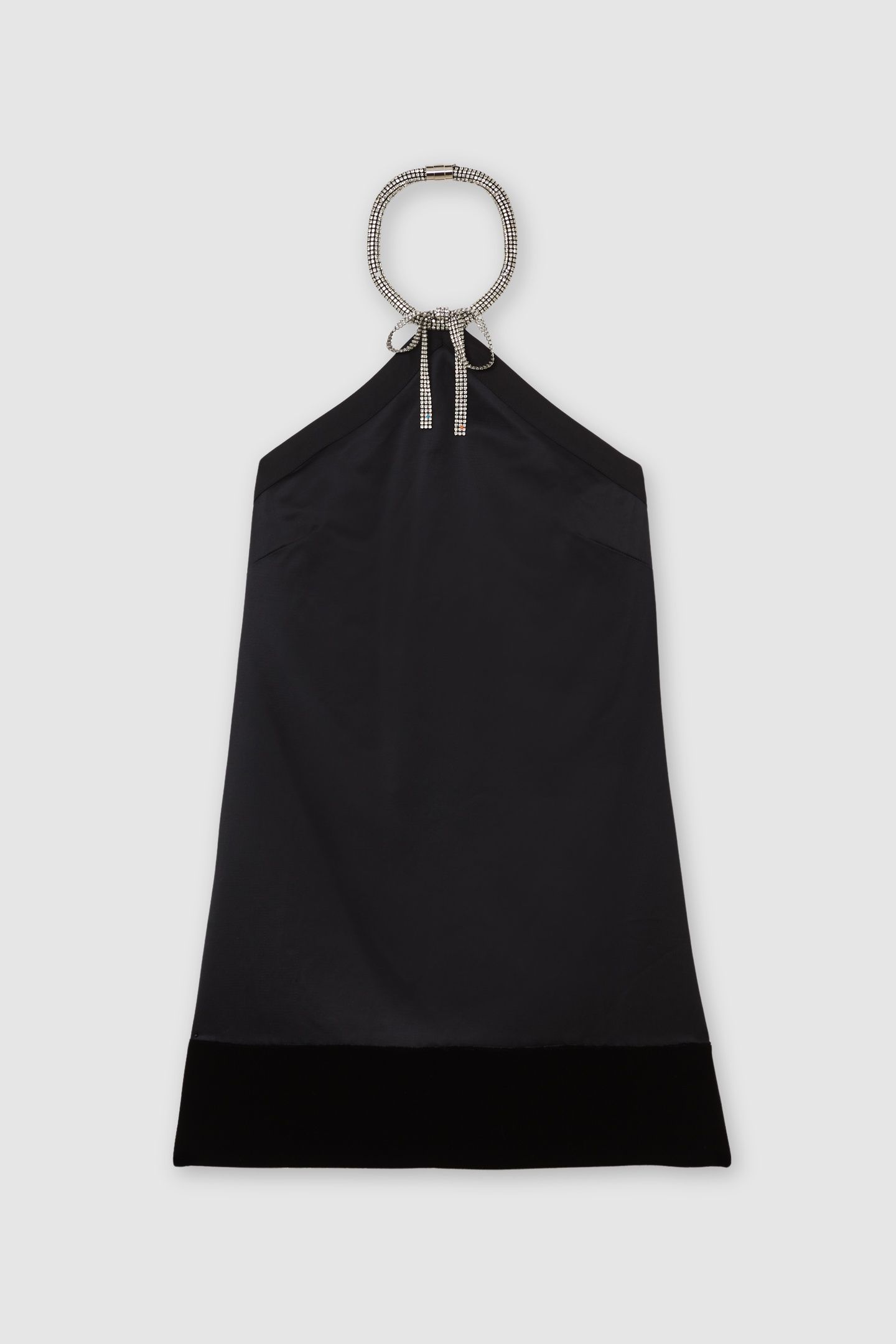 EMBELLISHED NECKLACE MINI DRESS BLACK 5