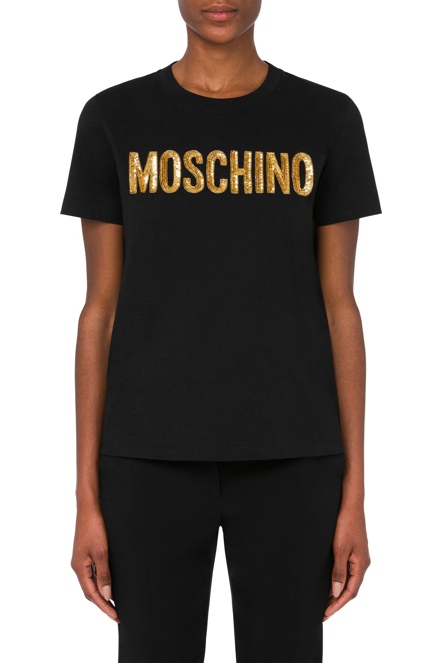 ORGANIC JERSEY T-SHIRT EMBELLISHED LOGO BLACK 1