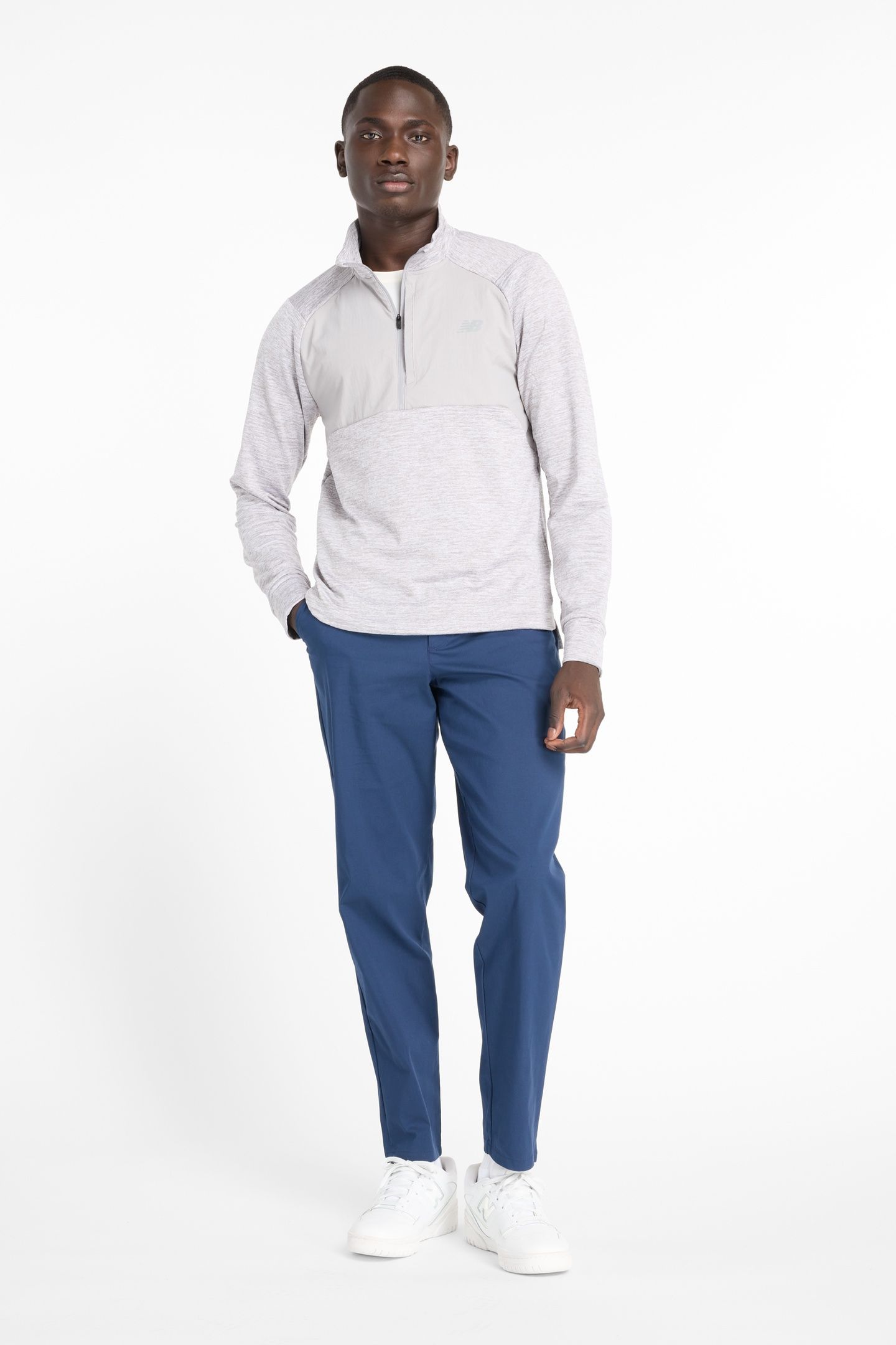 RC ESSENTIAL HEAT GRID 1/2 ZIP ATHLETIC GREY 3