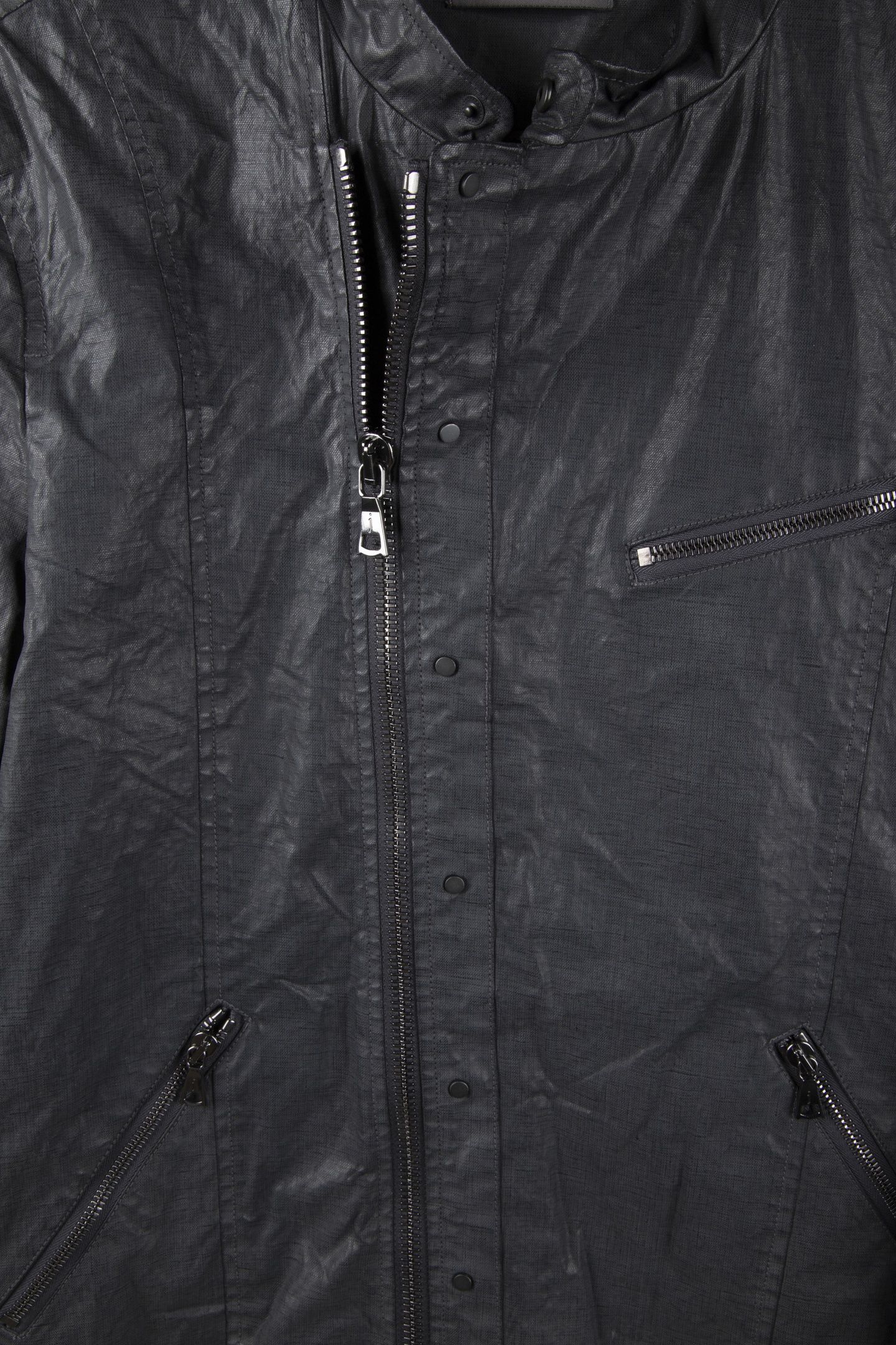 SLIM FIT ASYMMETRIC SNAP/ SEAL GREY 6