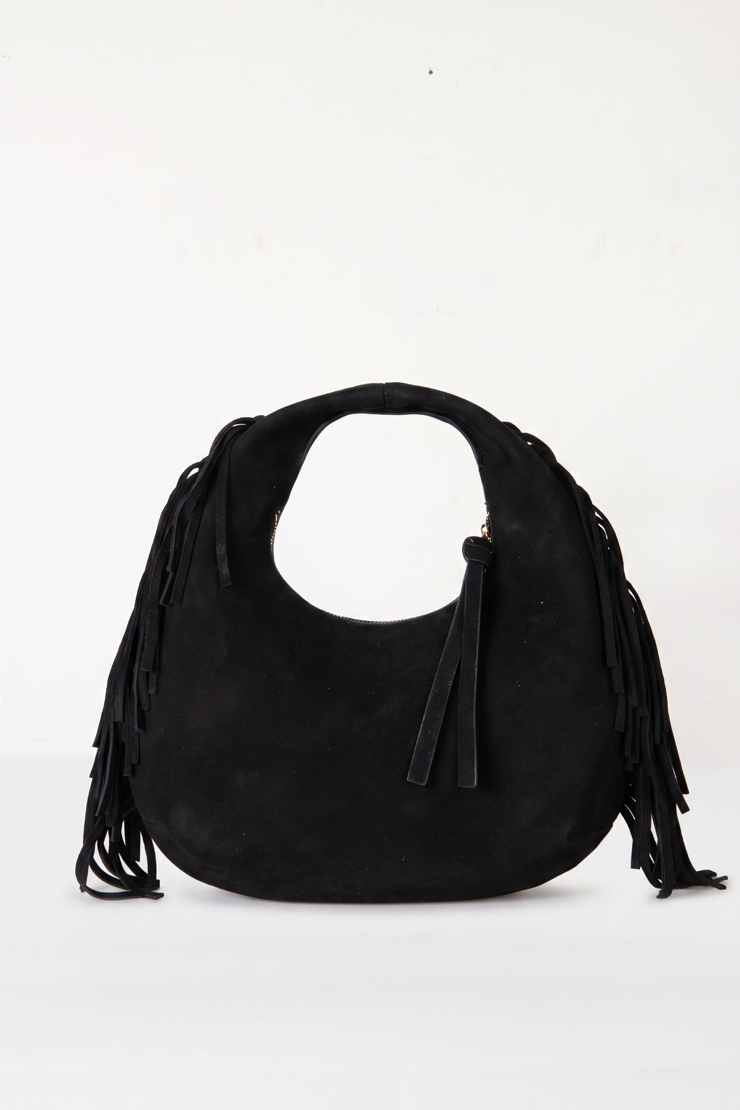 S SMALL ADELICE FRINGED BLACK 2