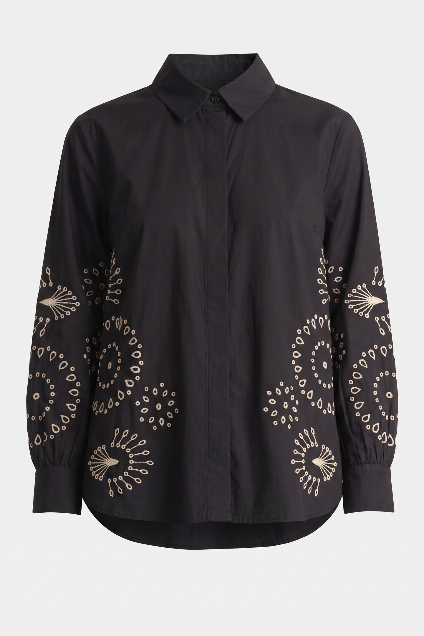 CAMBRIA COTTON EMBROIDERED TOP BLACK/CREAM 4