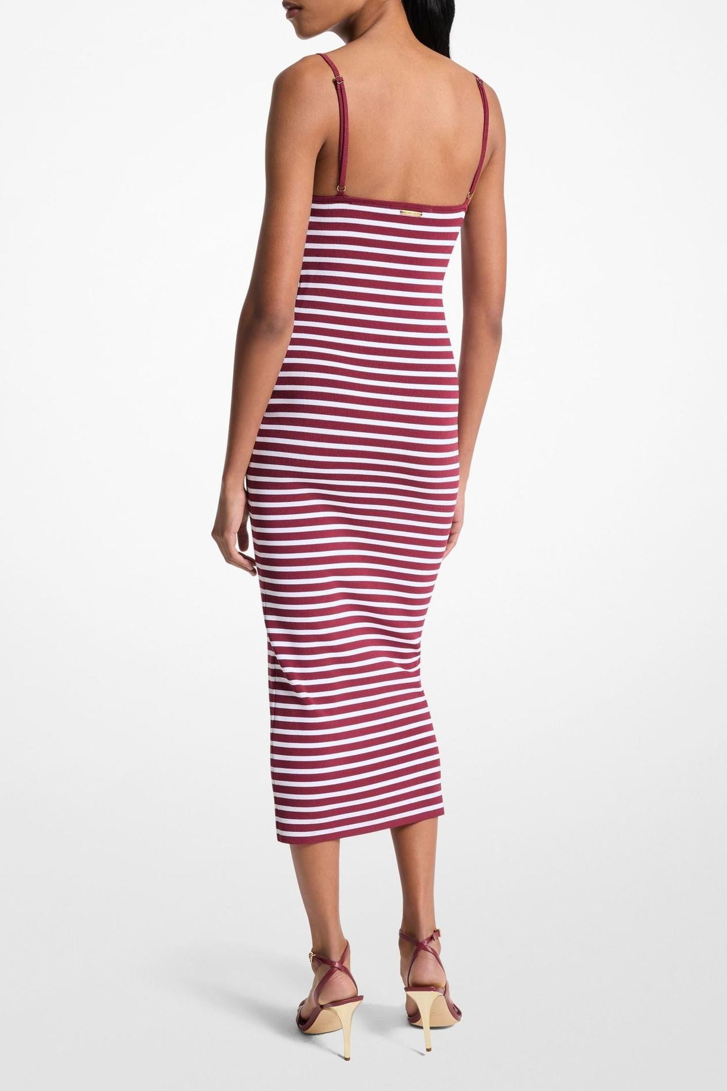 STRIPE MIDI TANK DRESS DEEP MULBERRY 2