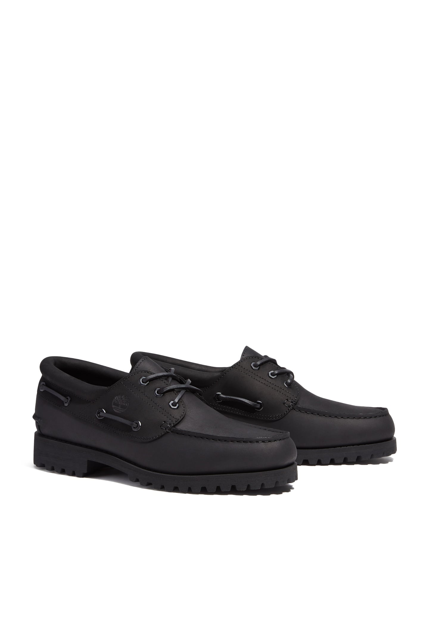 AUTH ESSENTIAL BOAT SHOE BLACK FULL GRAIN W BLACK 3