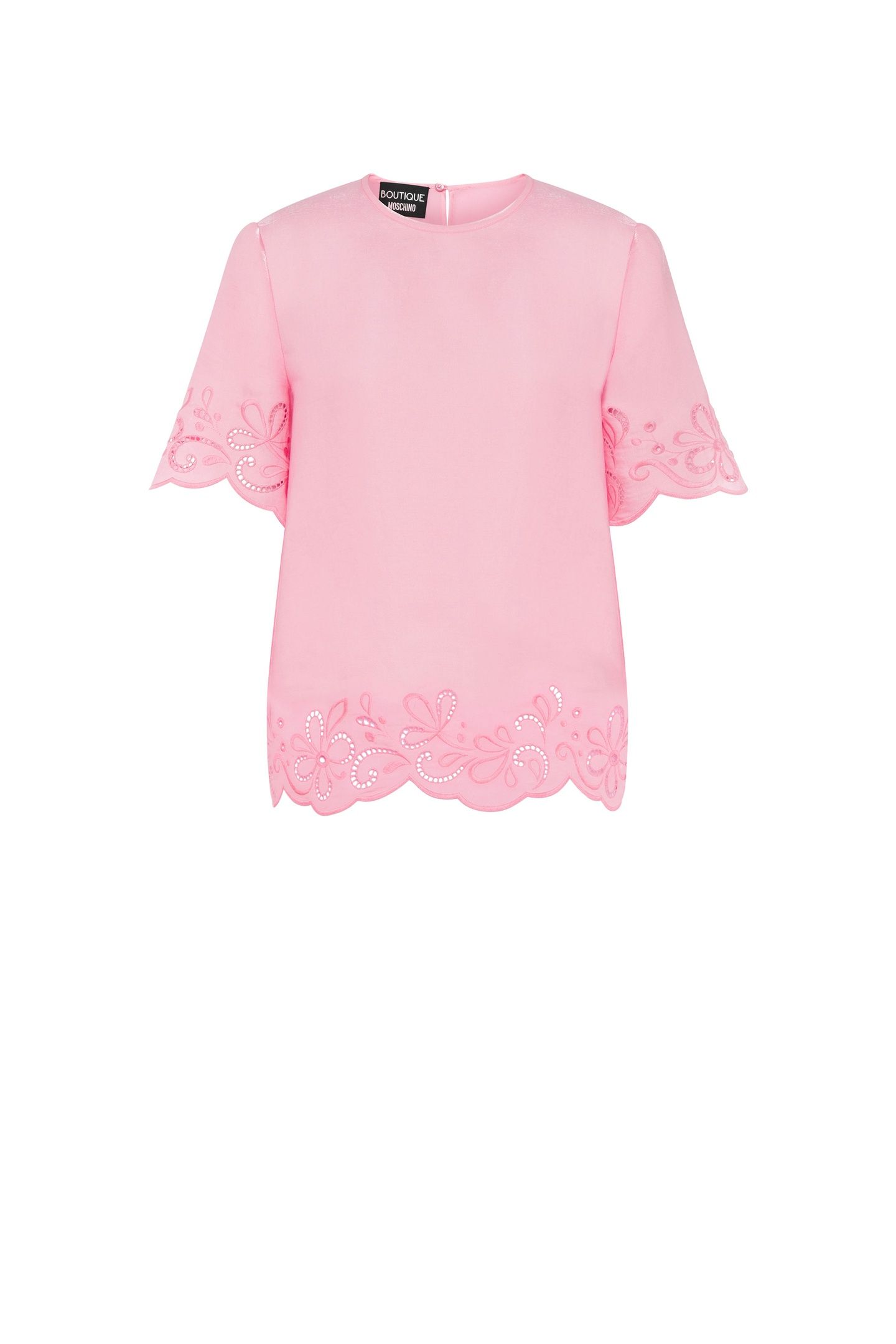 AJOUR NYLON AND VISCOSE BLOUSE PINK 3