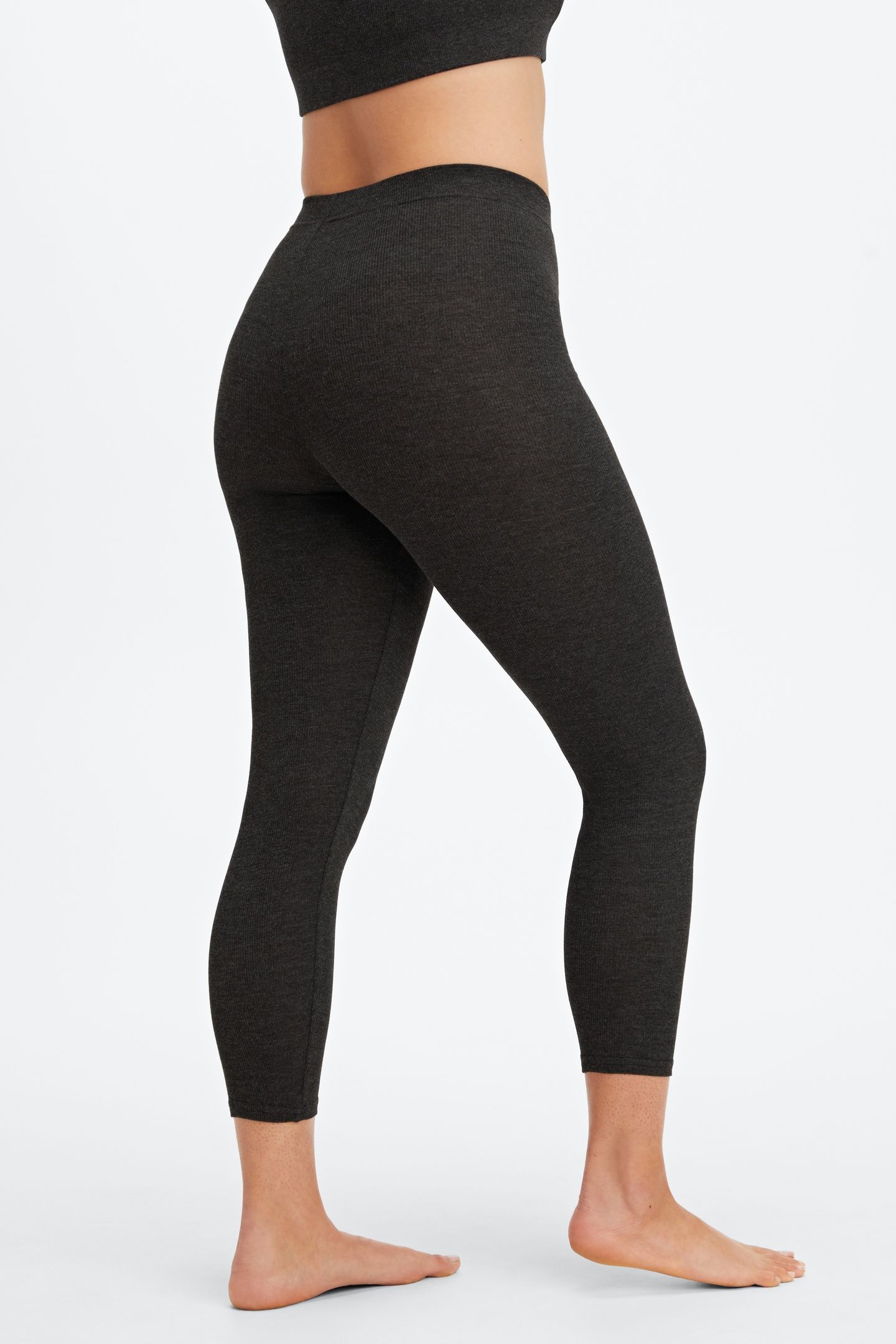RESTOREKNIT HIGH-WAISTED 7/8 LEGGING BLACK HEATHER 4