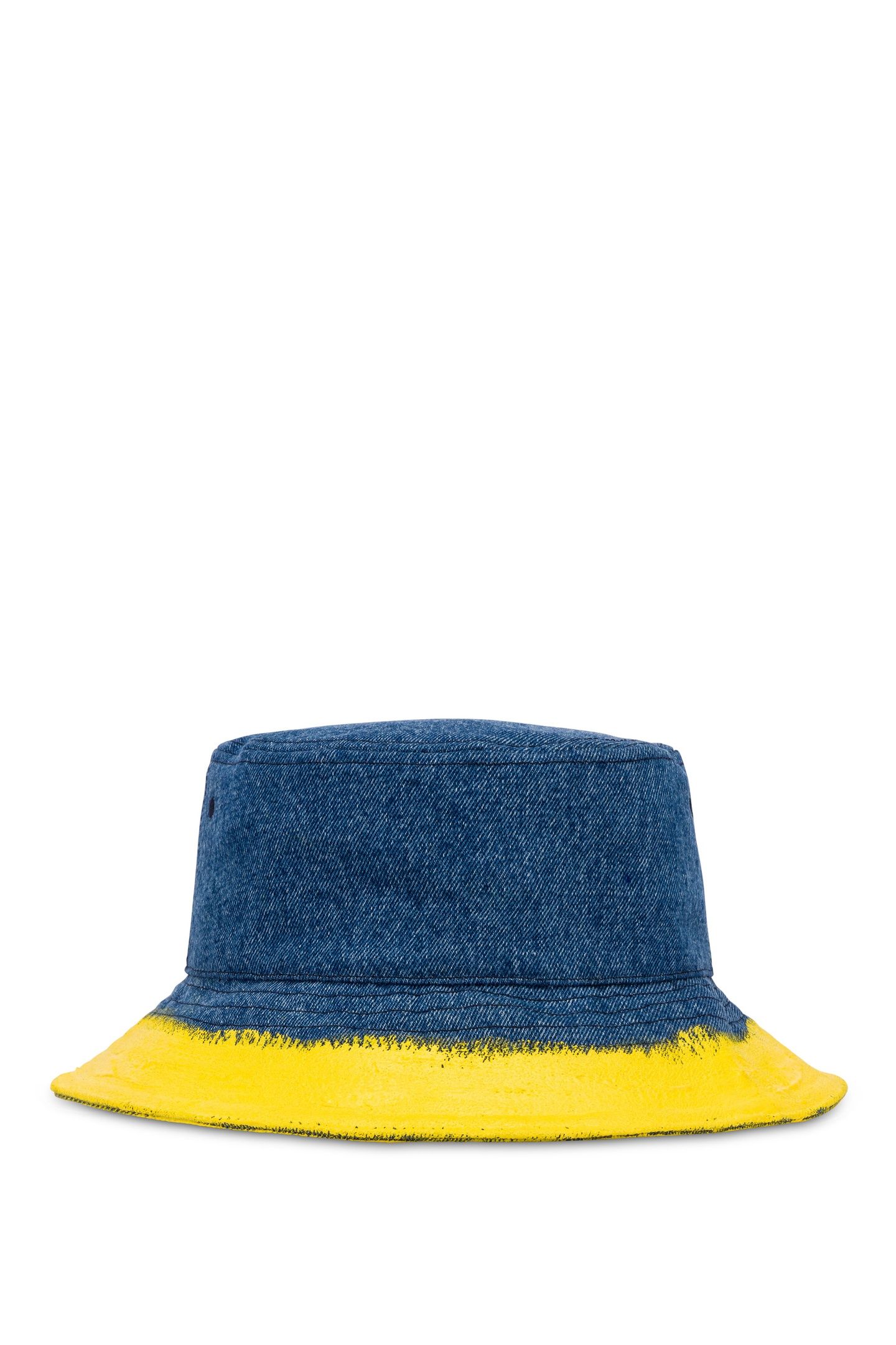 BUCKET HAT IN DENIM MOSCHINO PAINT BLUE 2