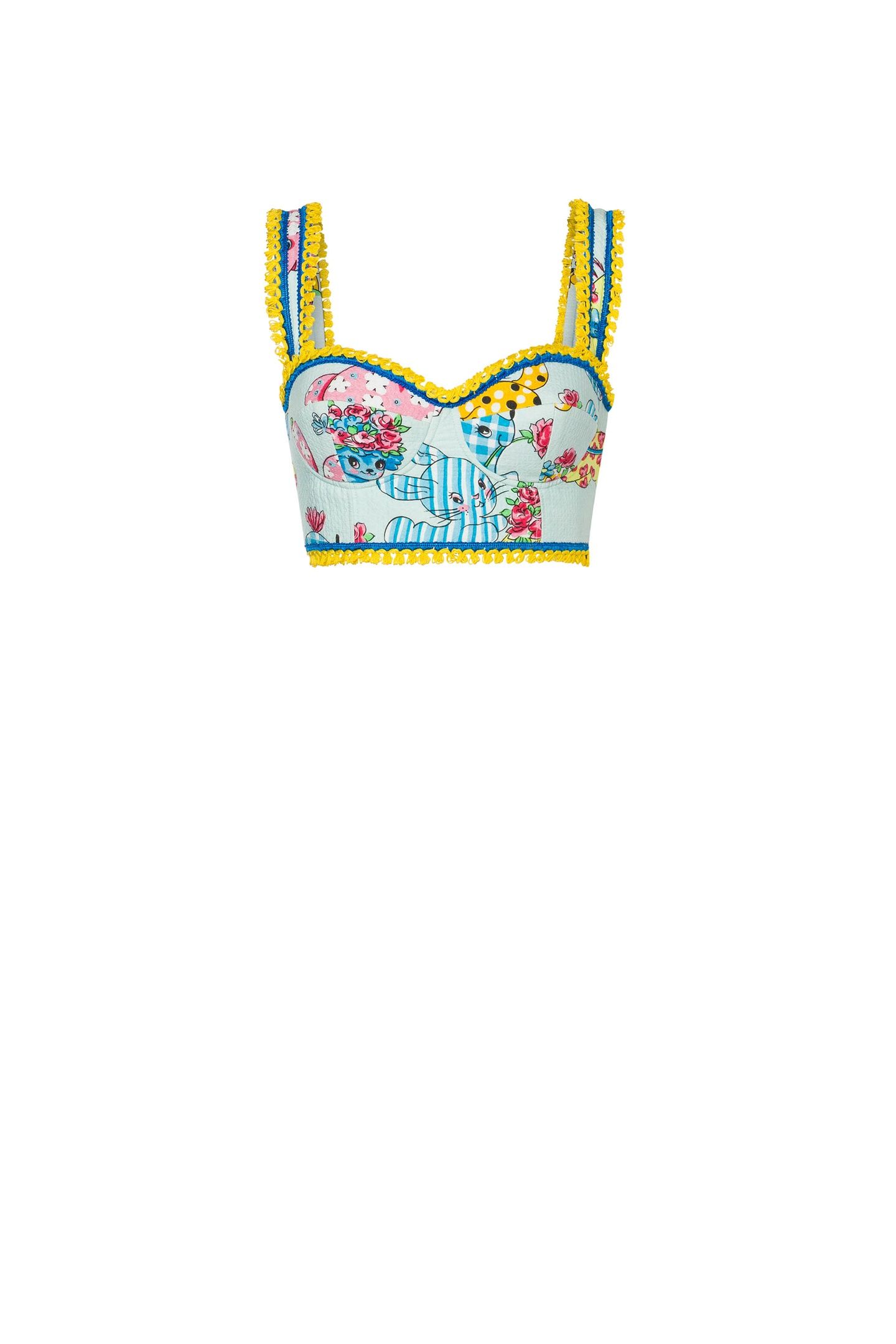 CALICO ANIMALS PIQUÉ BRALETTE BLUE 3