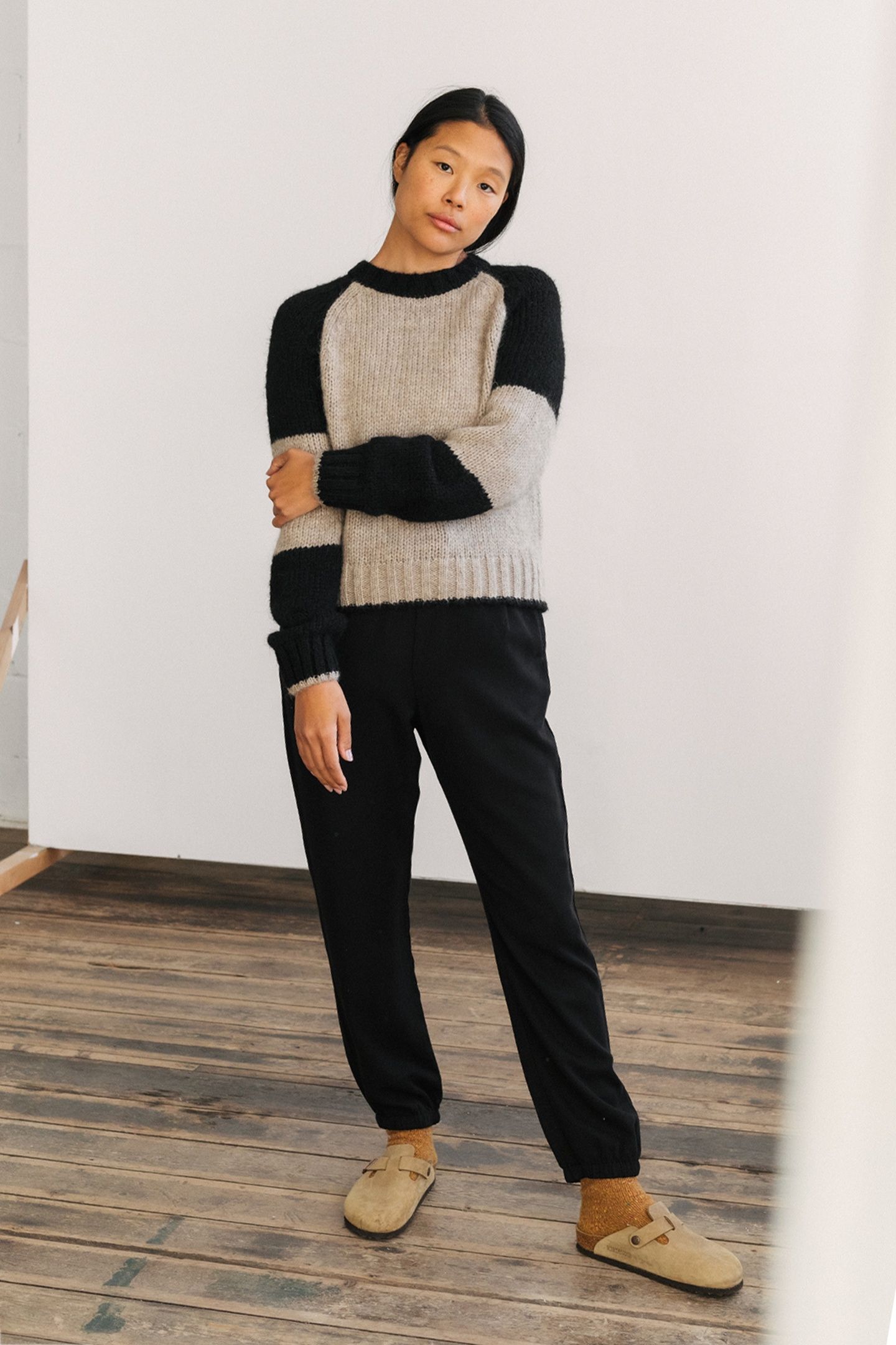 KIKAIJIMA KNIT BEIGE/BLACK 1