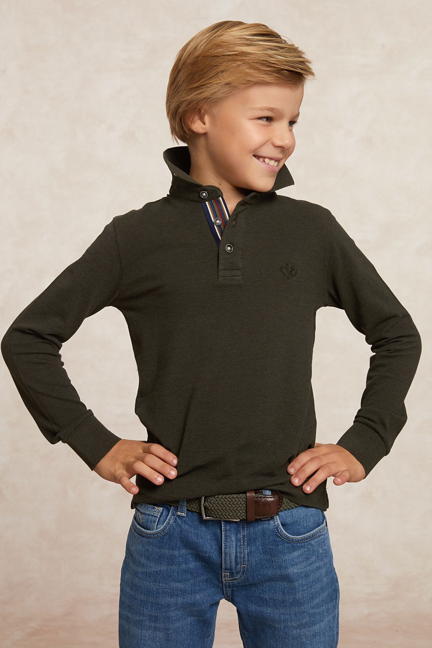 CUSTOM FIT FANCY PIQUE POLO OLIVE MIX 3