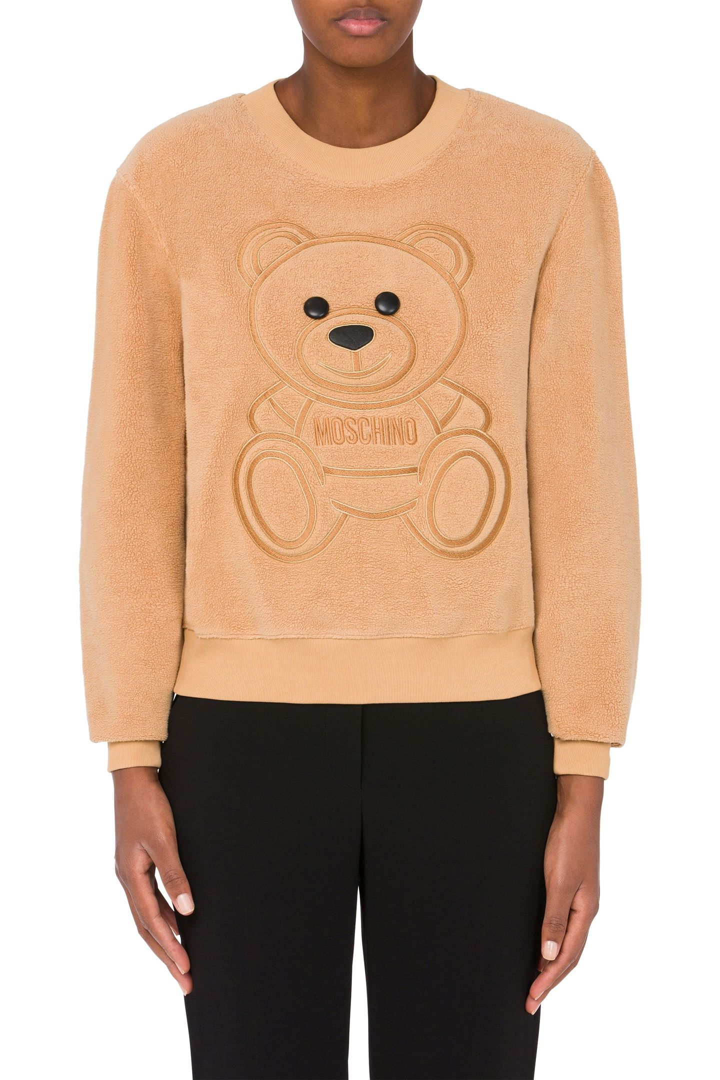 MOSCHINO TEDDY BEAR COTTON SWEATSHIRT BEIGE 1