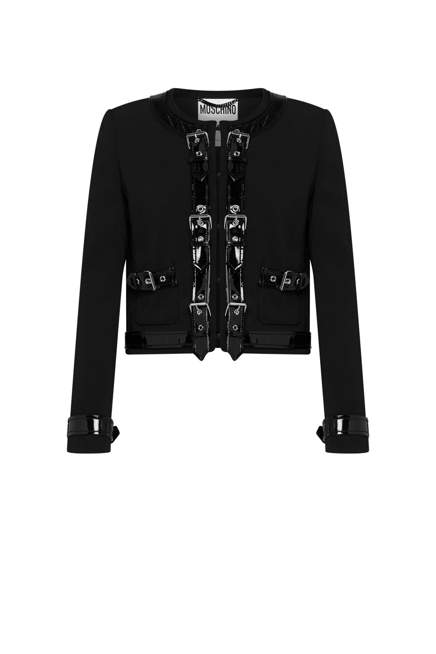 SHORT JACKET IN BONDAGE BUCKLE CADY BLACK 3
