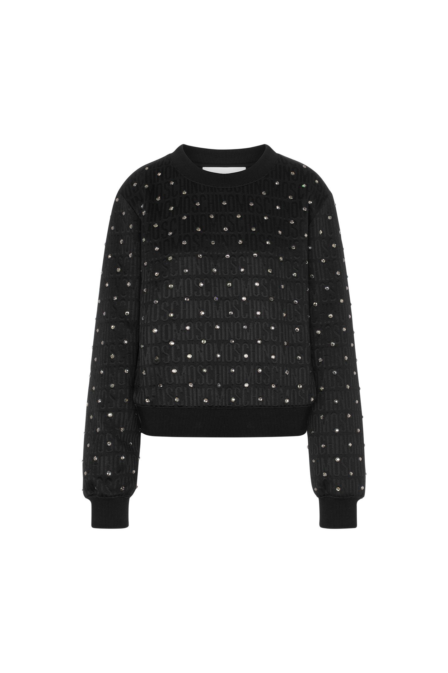 ALLOVER LOGO RHINESTONE SWEATSHIRT BLACK 3