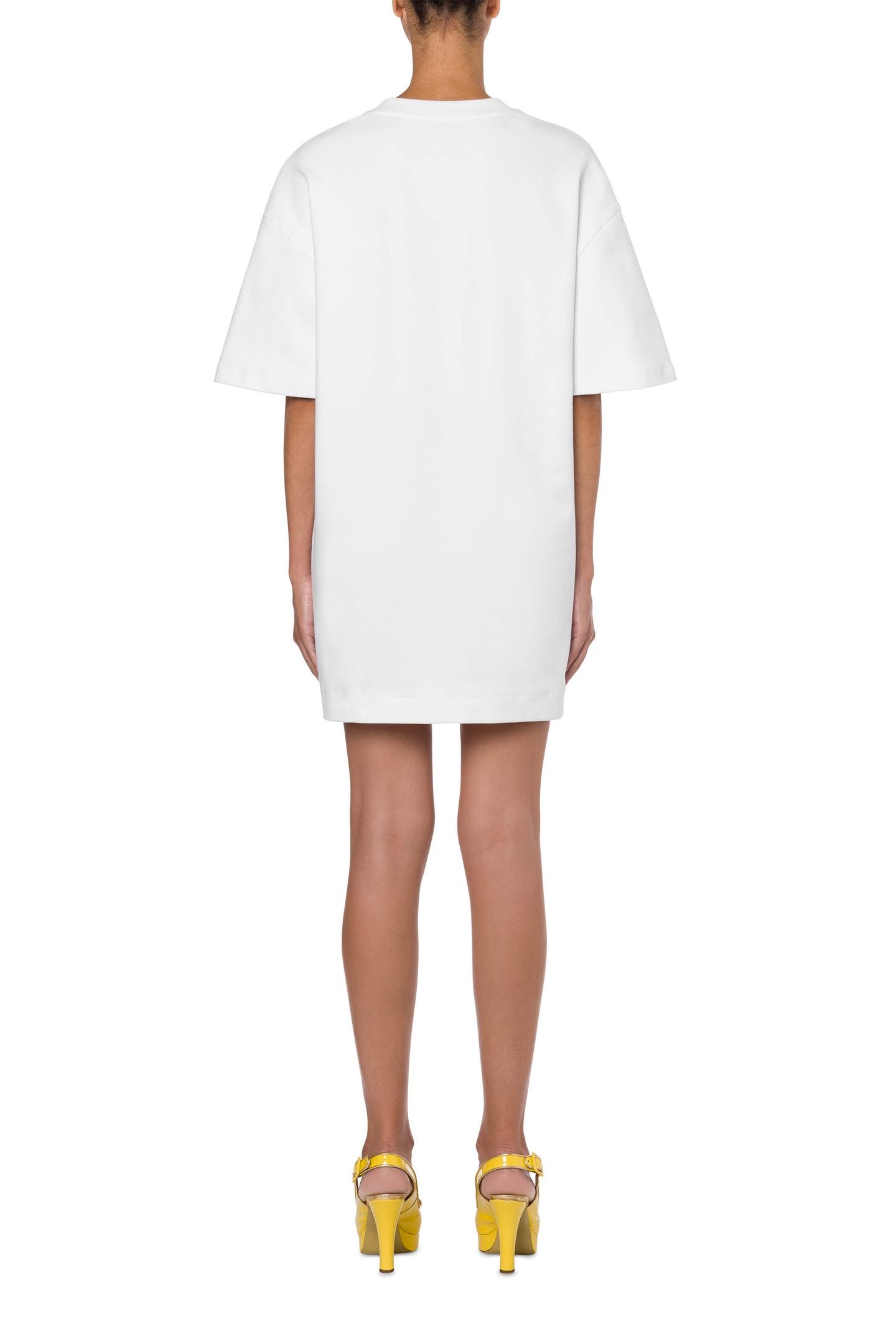 MULTICOLOR LOGO INTERLOCK JERSEY DRESS WHITE 2