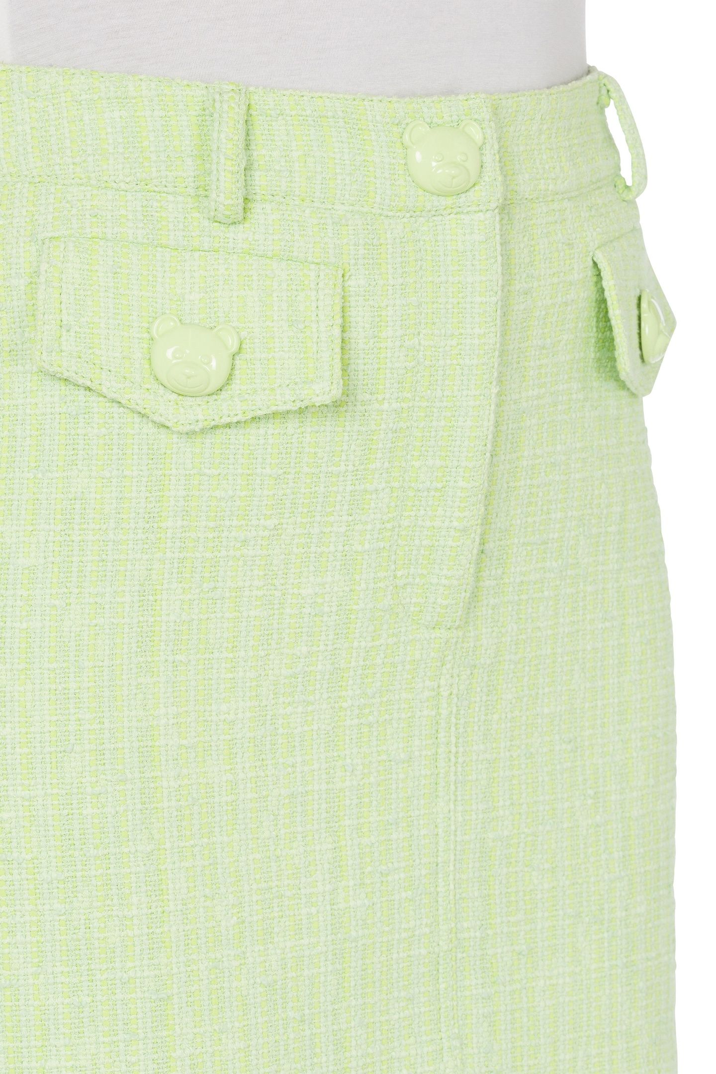 TEDDY BUTTONS TWEED MINI SKIRT GREEN 4