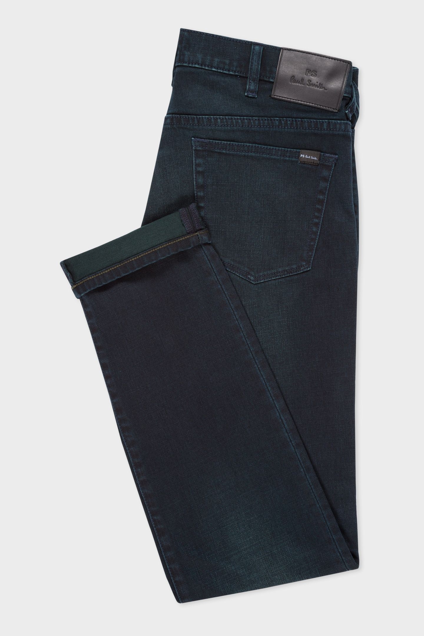 MENS SLIM STANDARD FIT JEAN OVER DYED NAVY + WASH 2