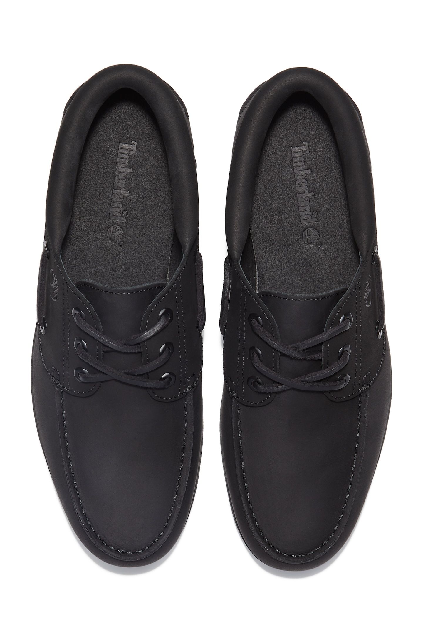 AUTH ESSENTIAL BOAT SHOE BLACK FULL GRAIN W BLACK 5