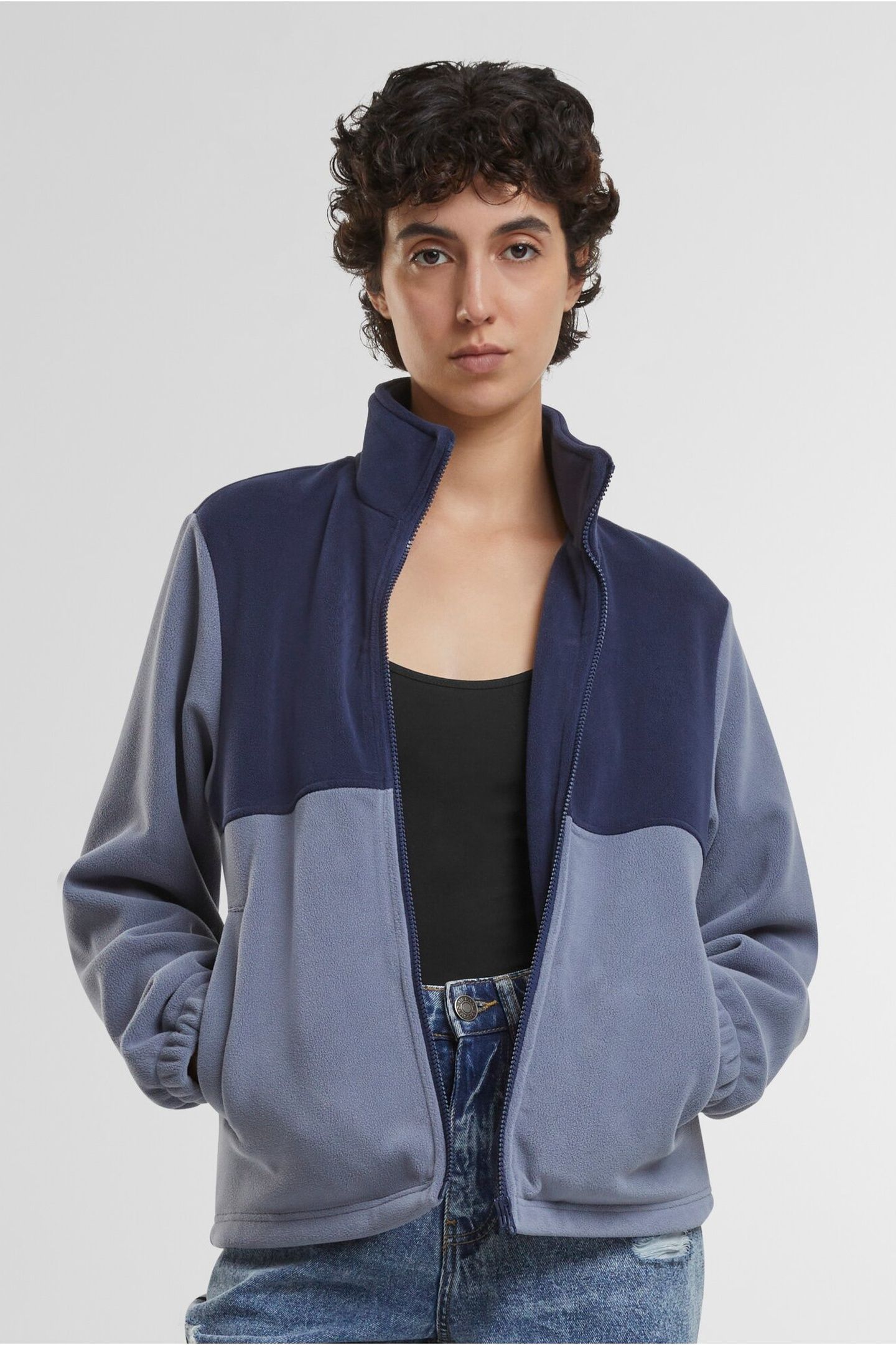 LADIES DOUBLE POLARFLEECE JACKET NAVY/CLOUDSKY 5