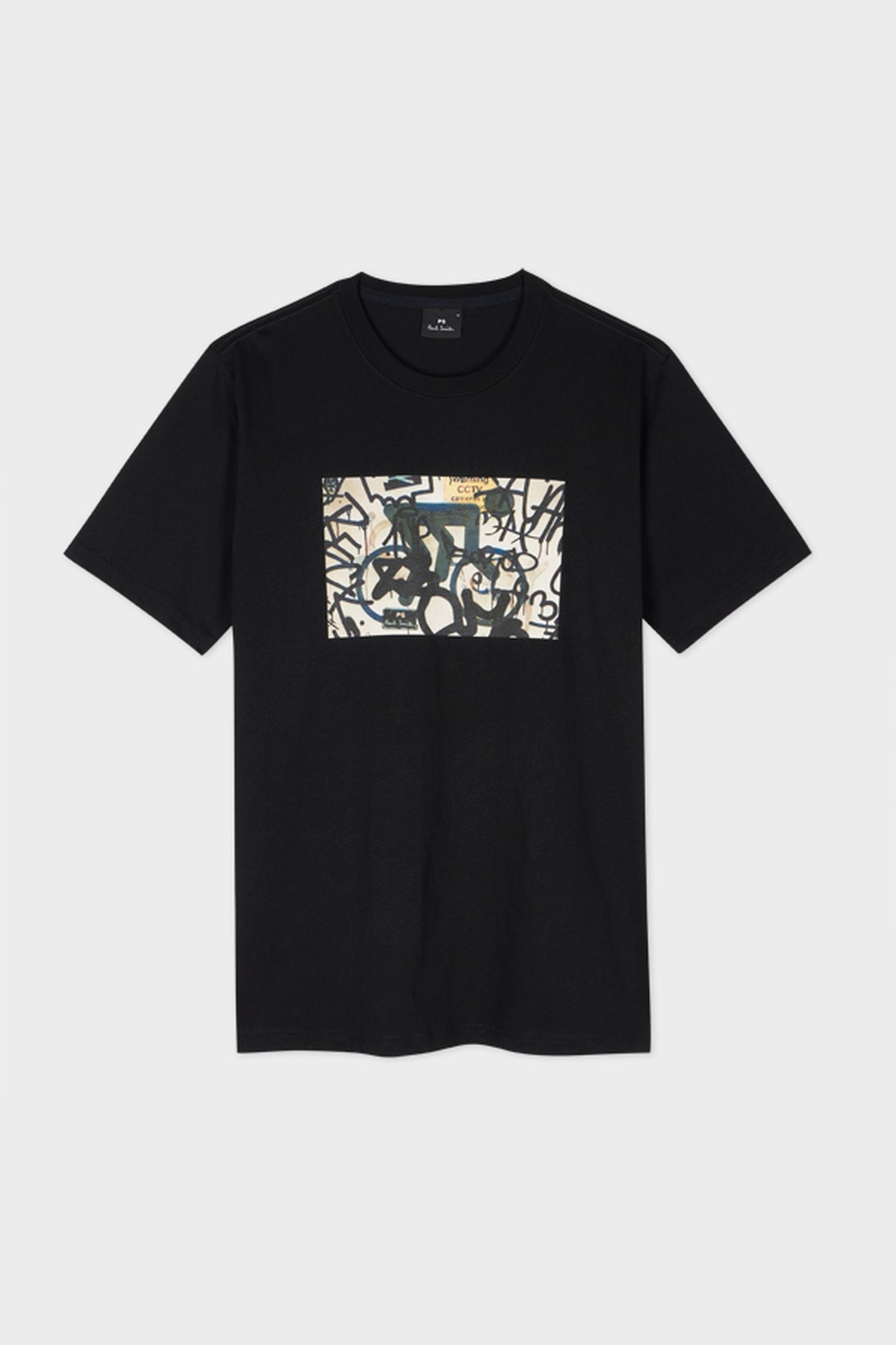 MENS REG FIT T SHIRT B&W BIKE BLACK 2