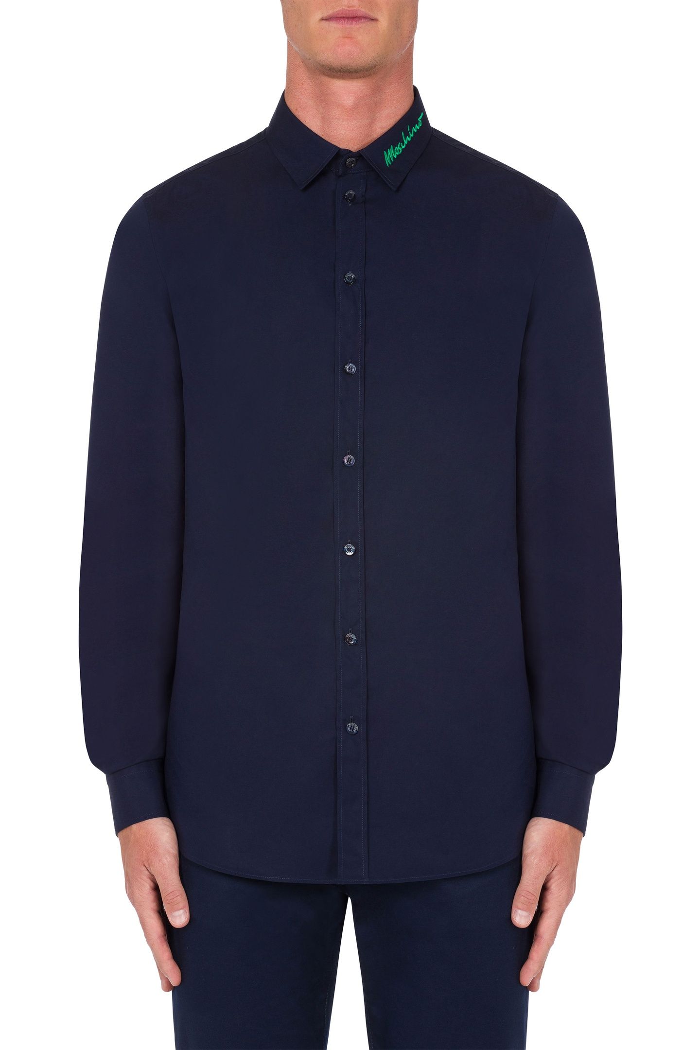 SIGNATURE LOGO POPLIN SHIRT BLUE 1
