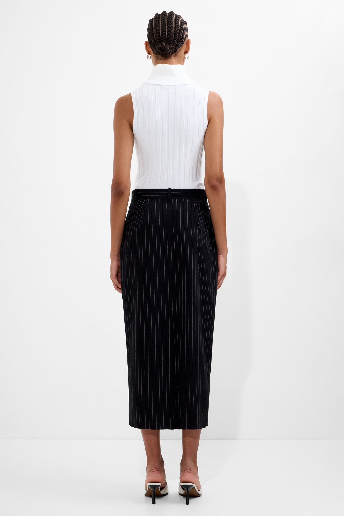 MORGAN TAILORED MIDI SKIRT BLACK WINTER WHITE BLACK WINTER W 2