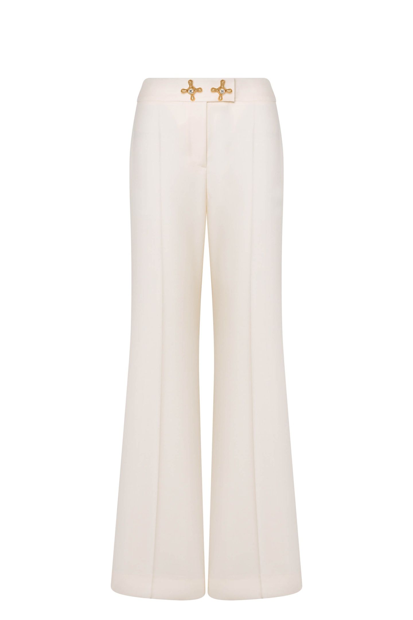 WOOL TWILL TROUSERS FAUCET DETAILS WHITE 3