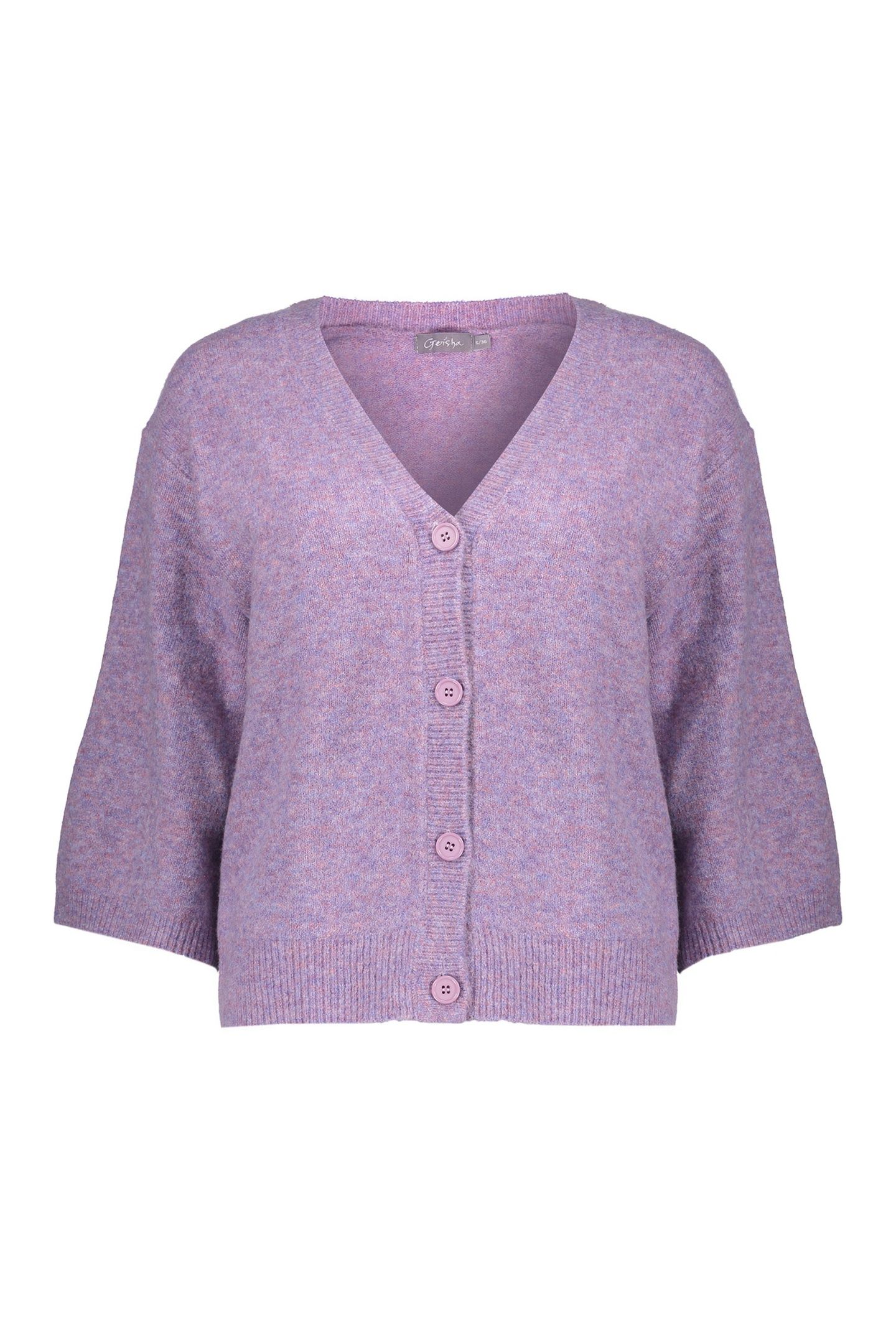 CARDIGAN V-NECK 3/4 SLEEVES LILAC 1