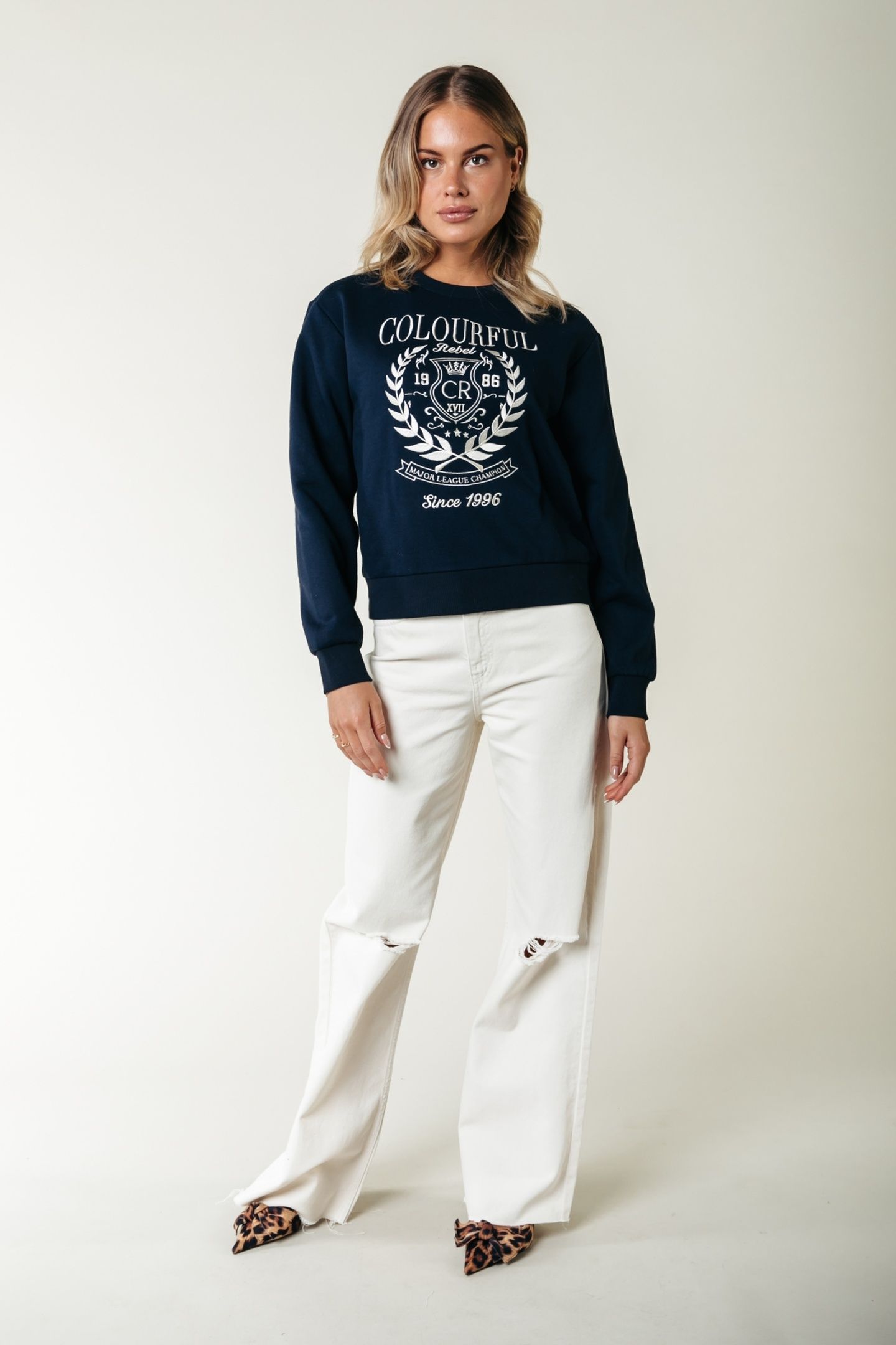 COLLEGE 1986 EMBRO RELAXED SWEAT NAVY 1