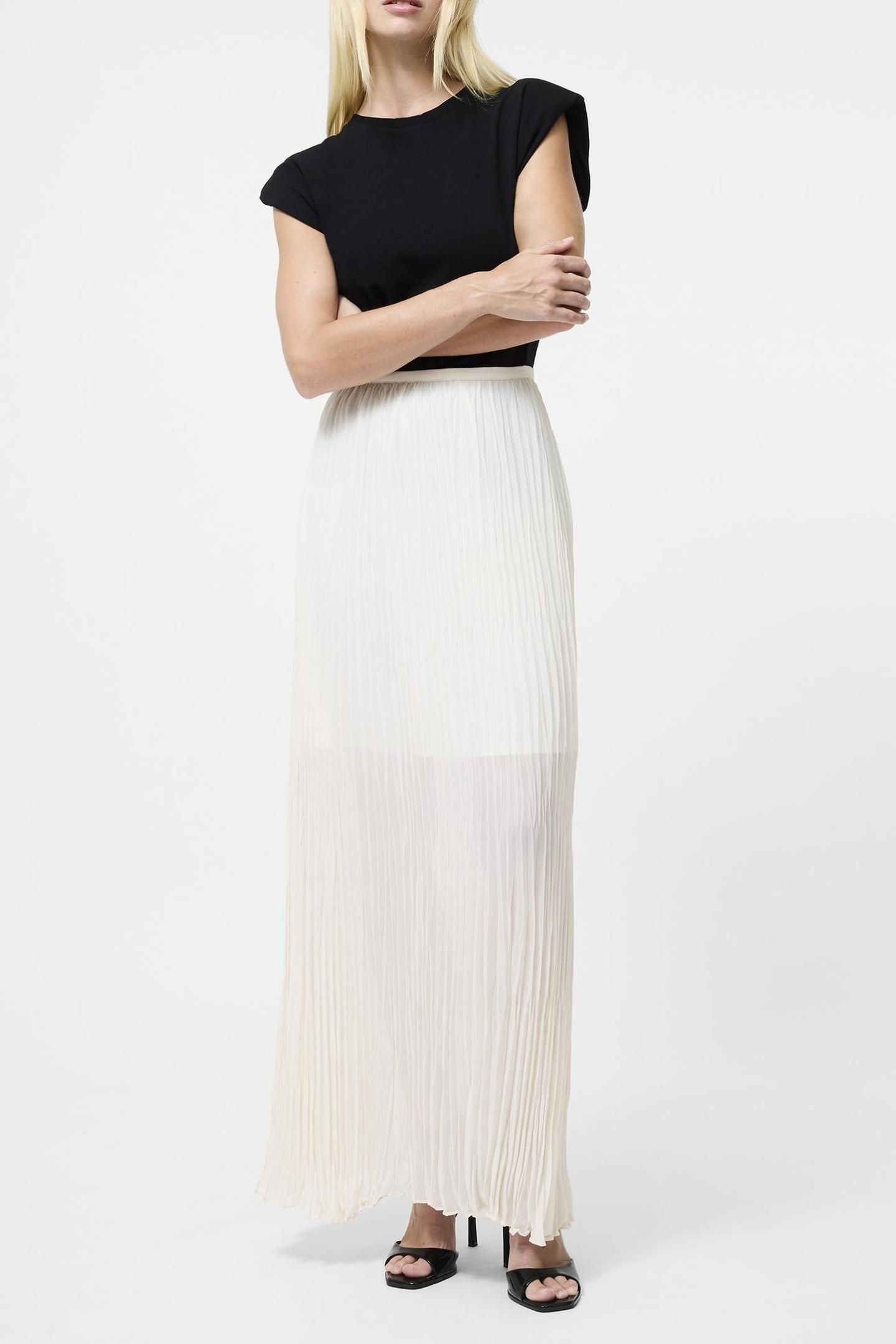 SAYLOR PLEATED OVERLAY SKIRT PORCELAIN CREAM PORCELAIN CREAM 2