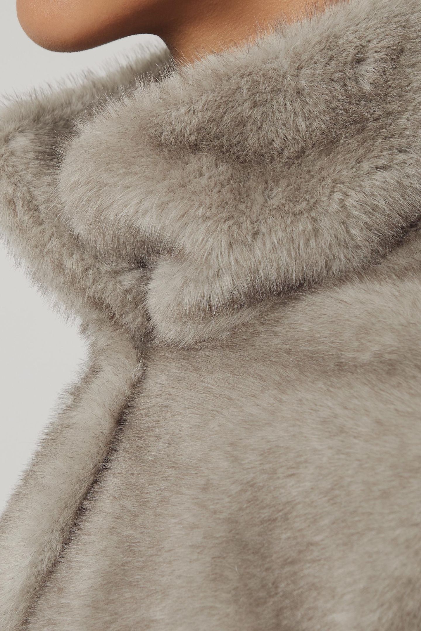 FAUX FUR CASUAL JACKET GREY 8