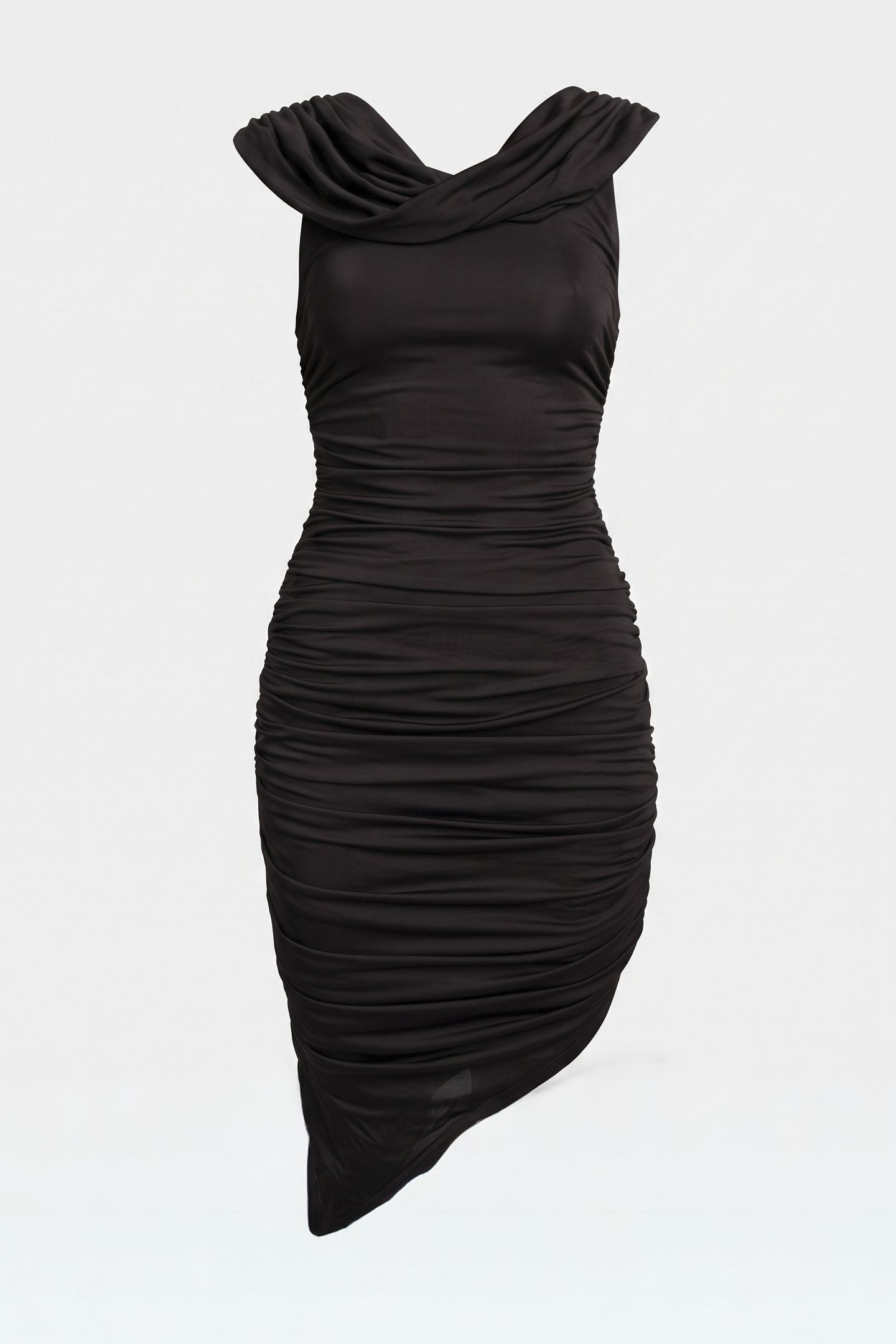 PATTY COWL NECK DRES JET BLACK A996 3