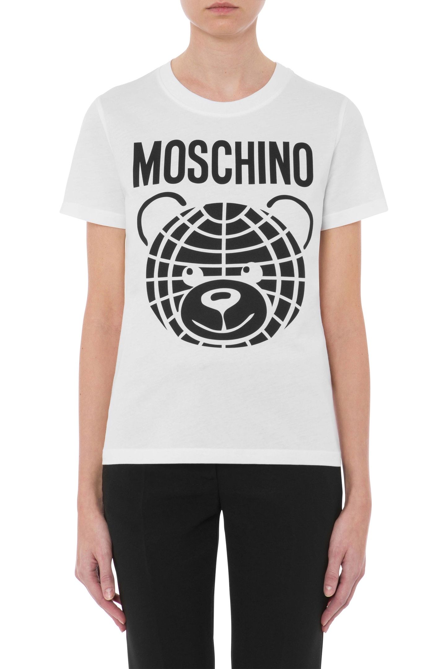 MOSCHINO TEDDY BEAR ORGANIC JERSEY T-SHIRT WHITE 1