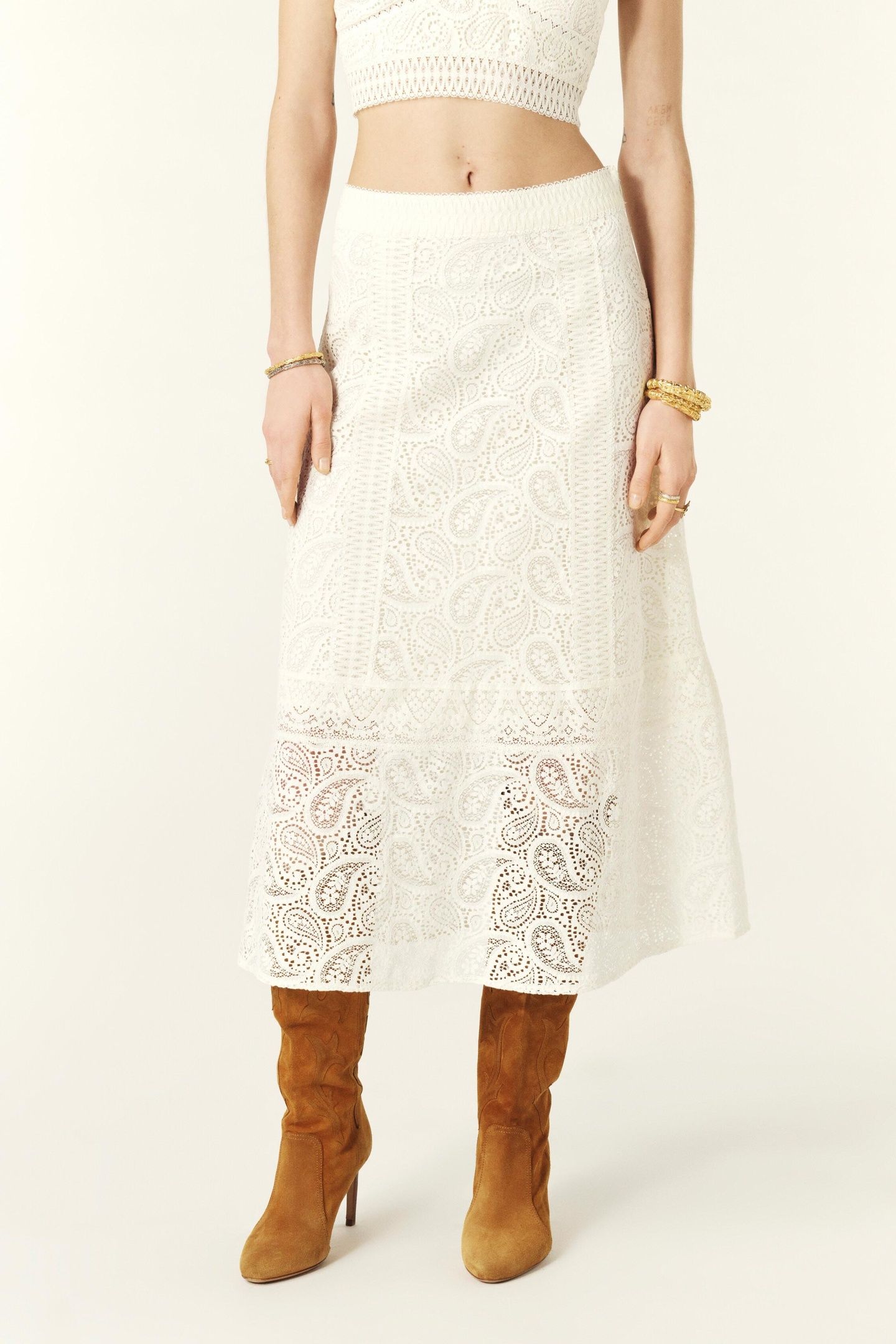 MID-LENGTH SKIRT ECRU 1
