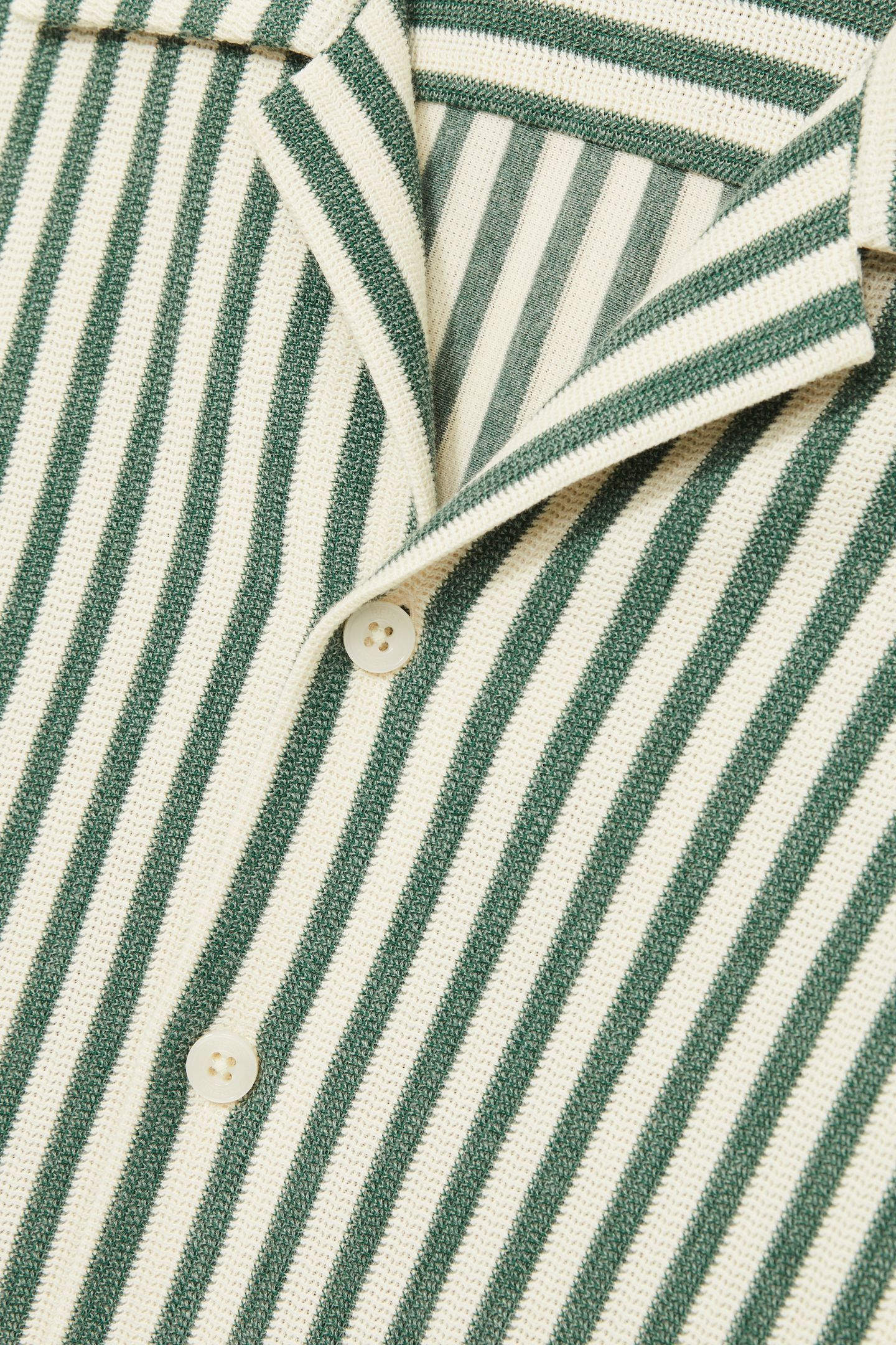 SS TEXTURED STRIPE CUBAN SHIRT GREEN/WHITE 4
