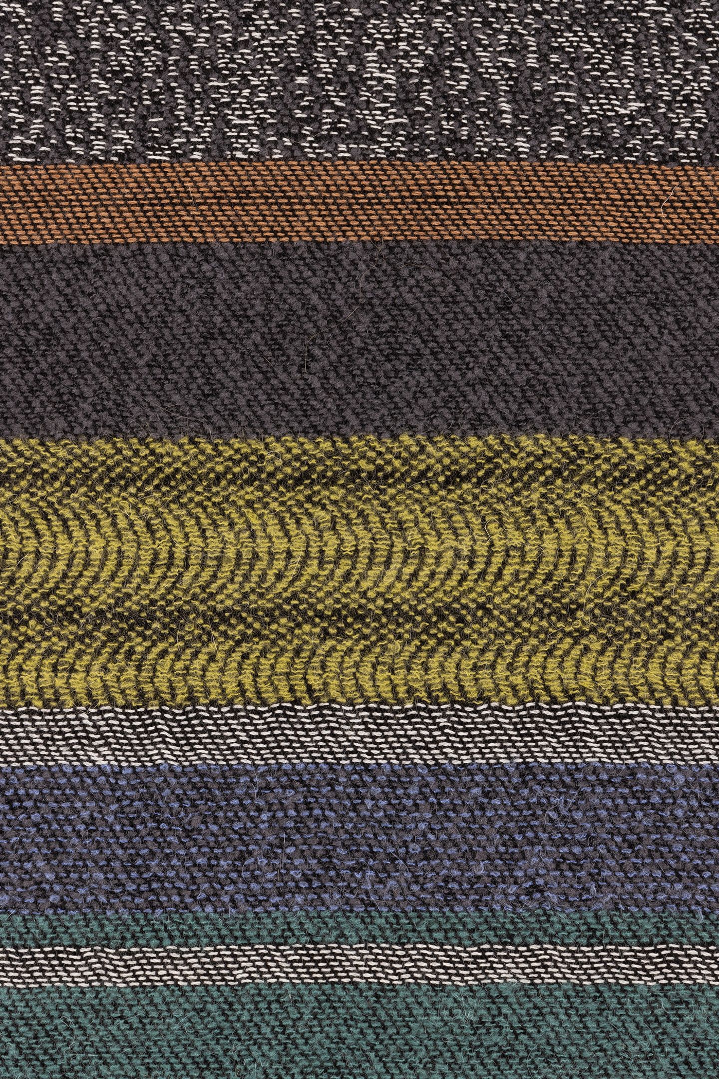 MEN SCARF MOHAIR STRIPE PETROL GREEN 8