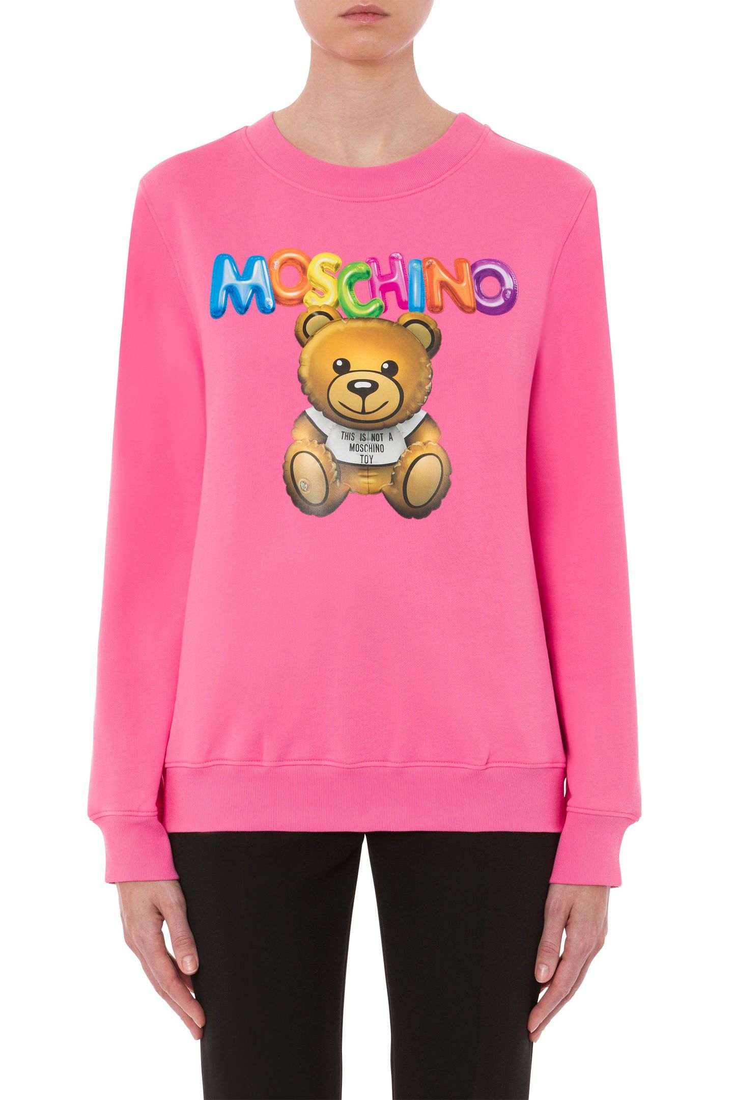 TEDDY BEAR INFLATABLE ORGANIC COTTON SWEATSHIRT PINK 1