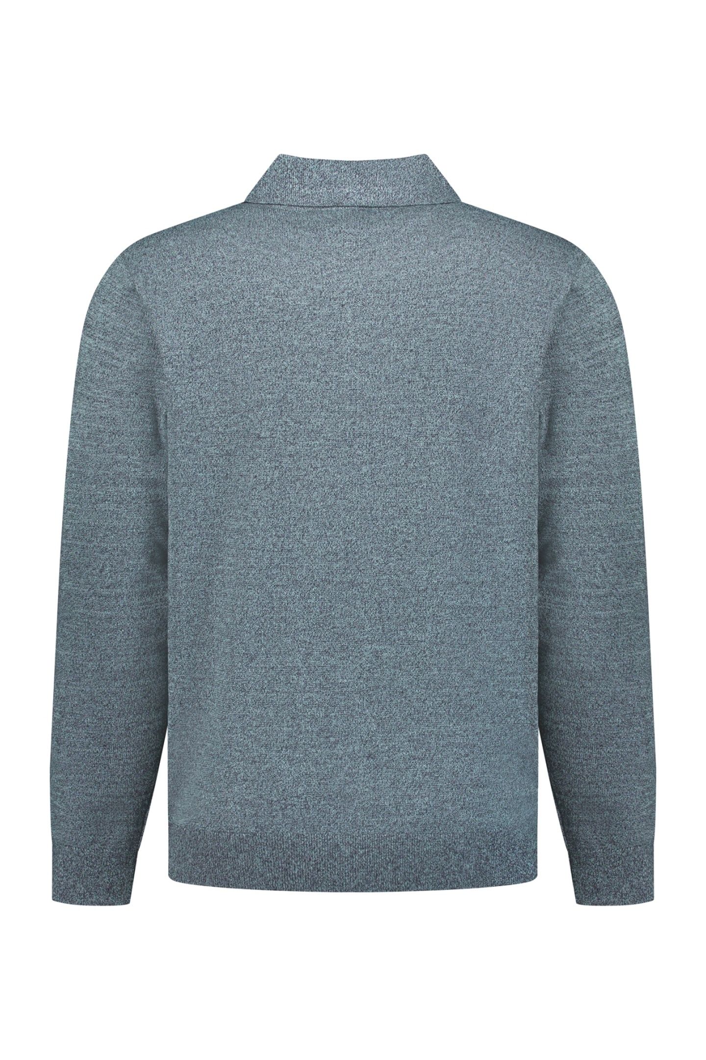 PULLOVER V POLO MELANGE DUSTY BLUE 6
