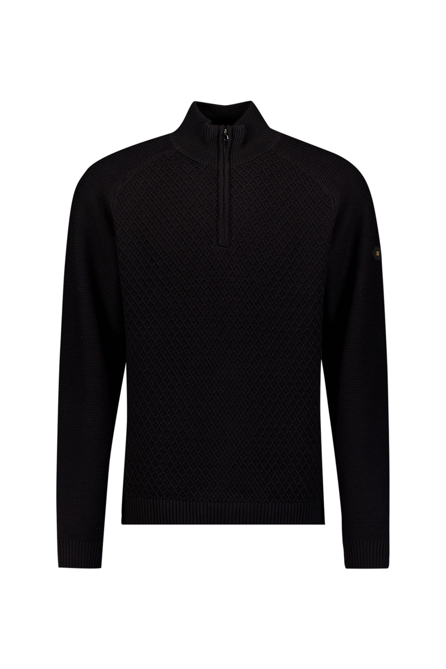 PULLOVER HALF ZIP CABLE KNIT BLACK 5