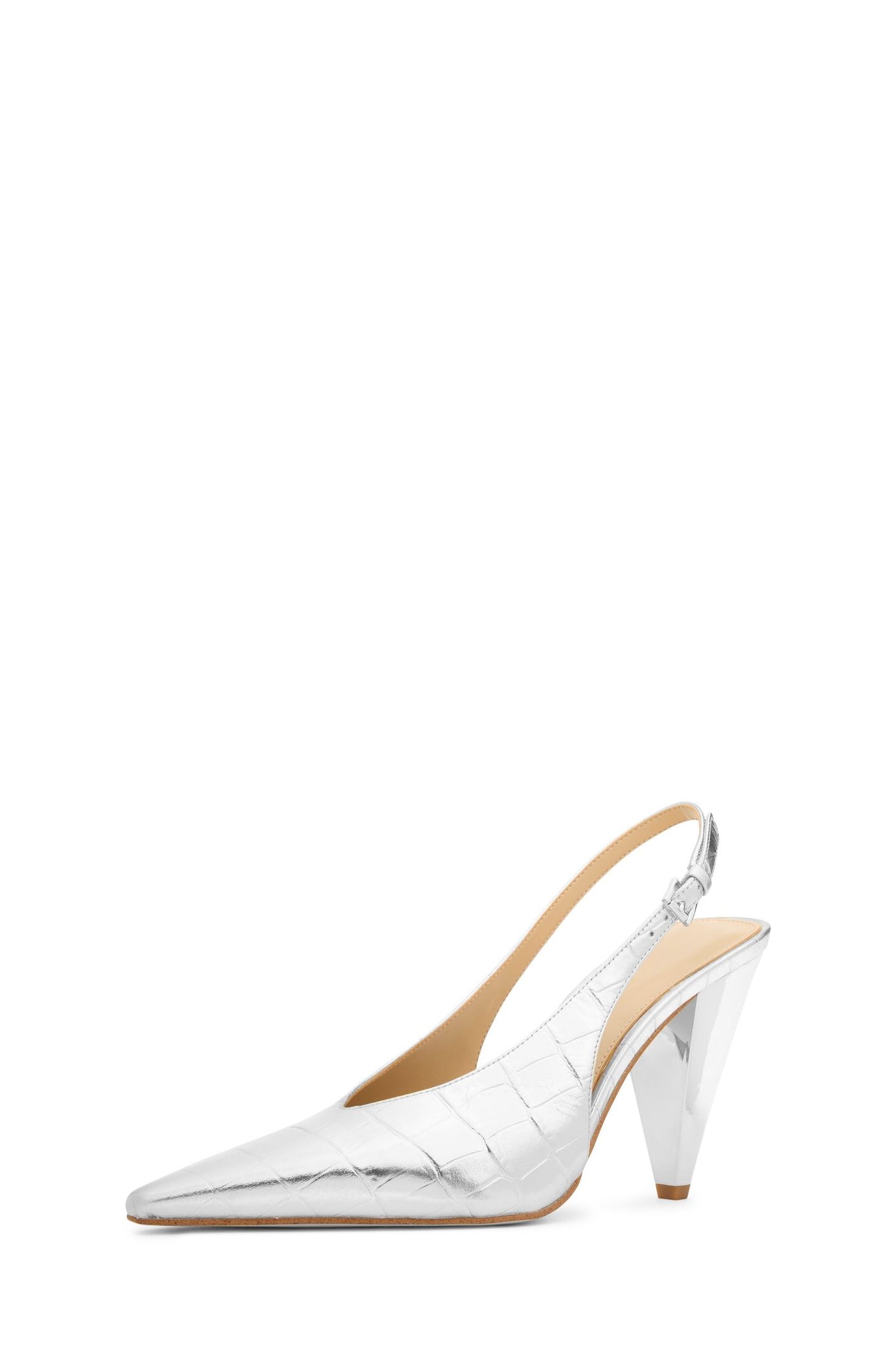 ELECTRA SLING PUMP SILVER 2