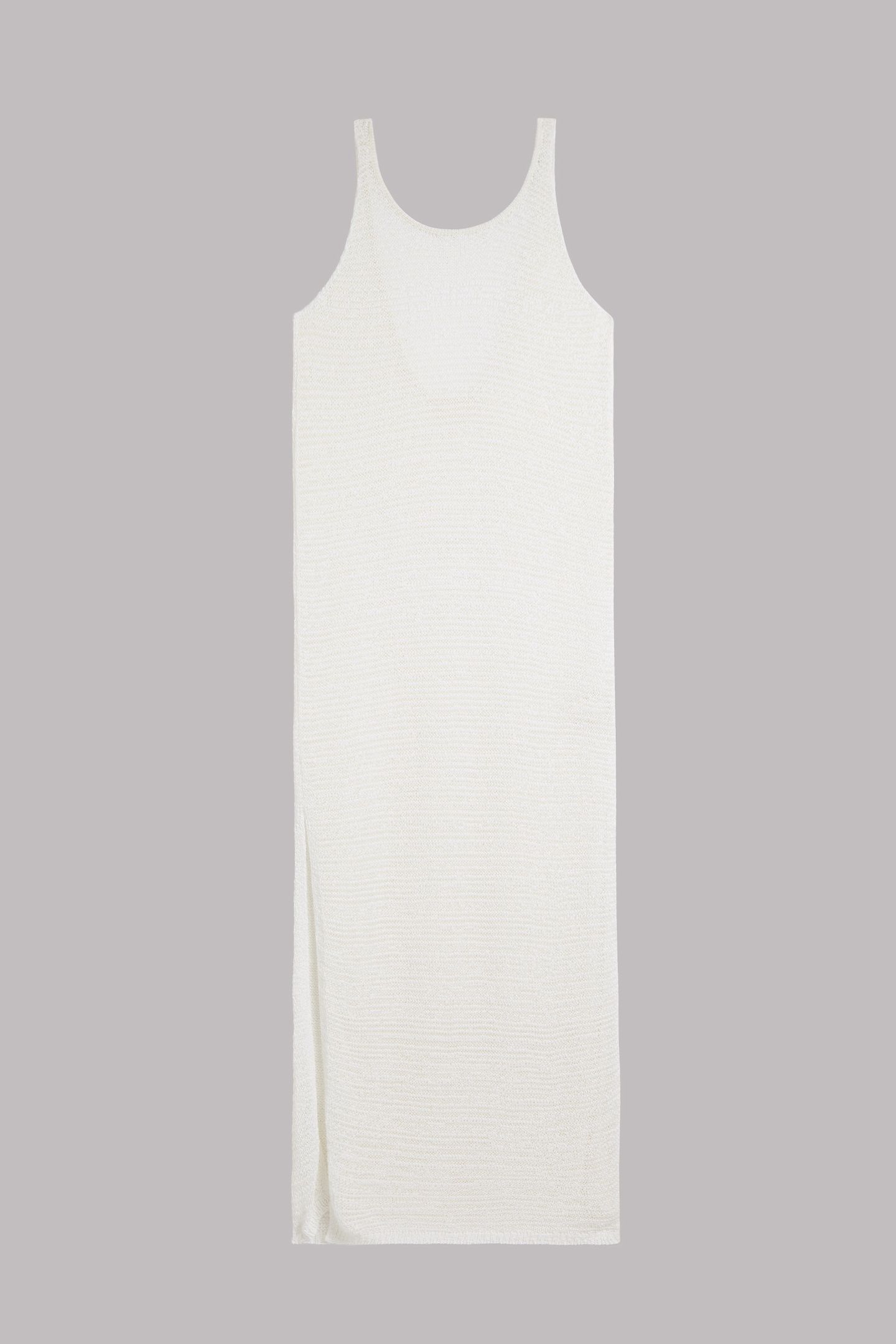 THE WHITE LONG KNITTED DRESS ECRU 3