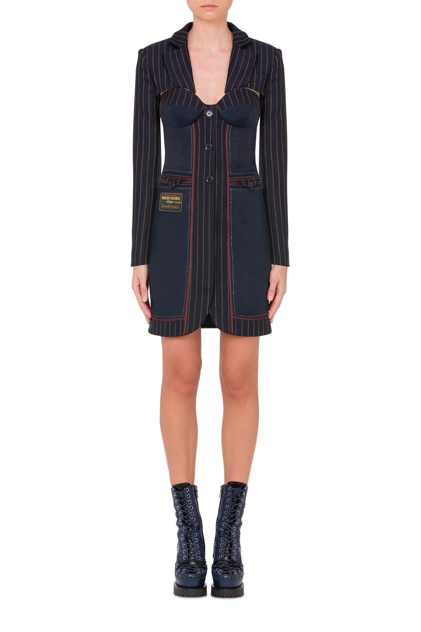 JACQUARD WOOL SHRUG BLUE 1