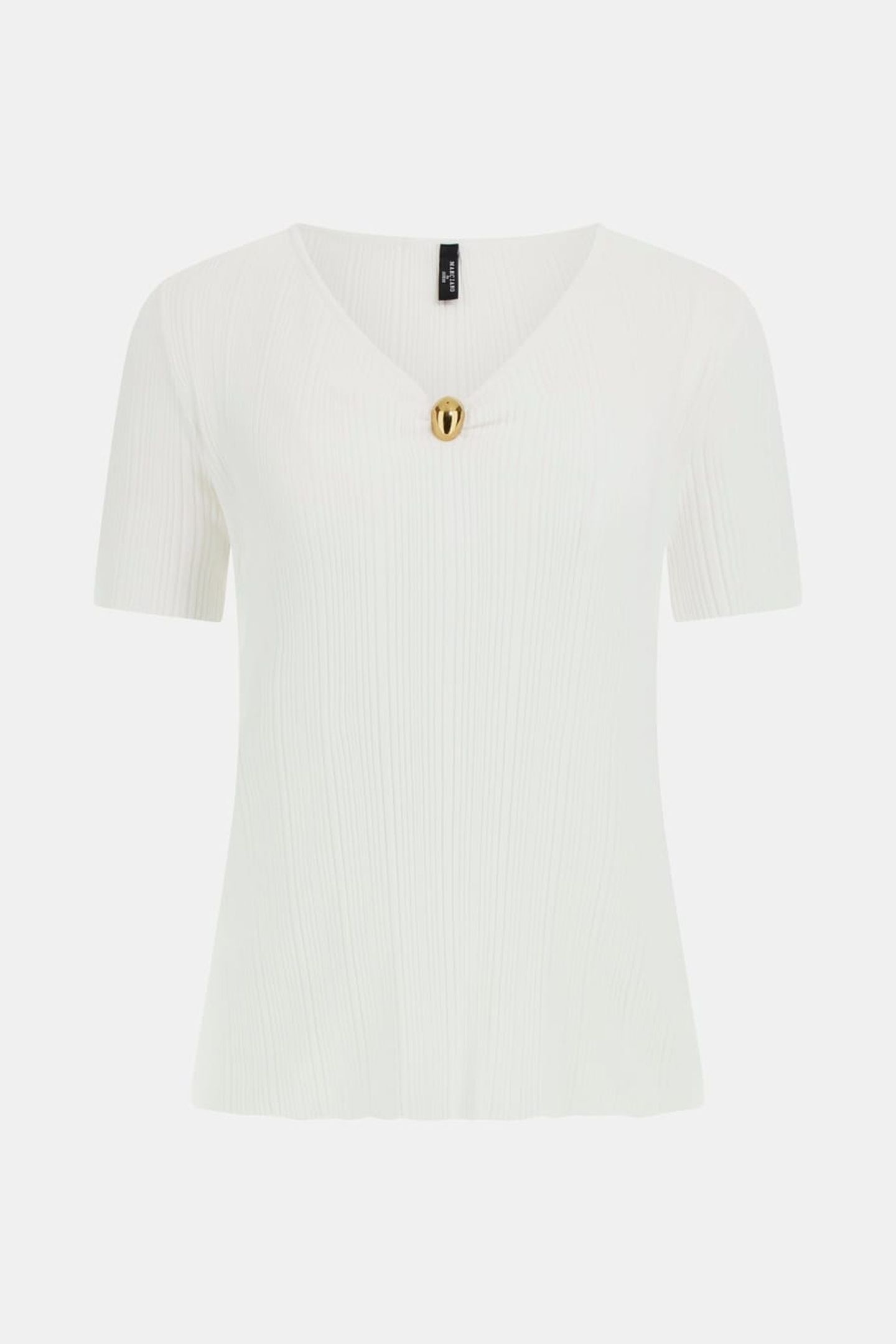 KATHLEEN SS RIBBED T WHITE PEAKS 5
