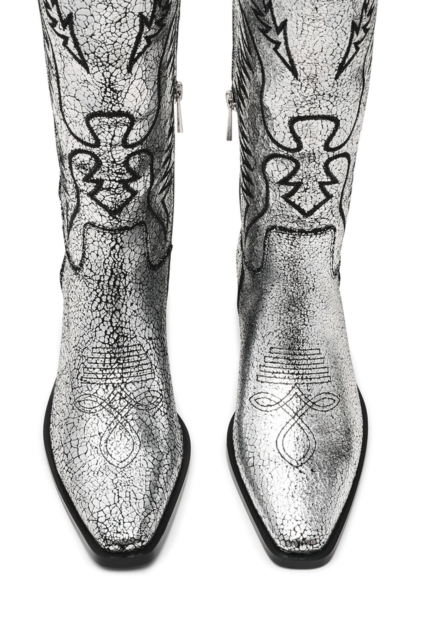 TREVI BOOTS SILVER LEATHER 6