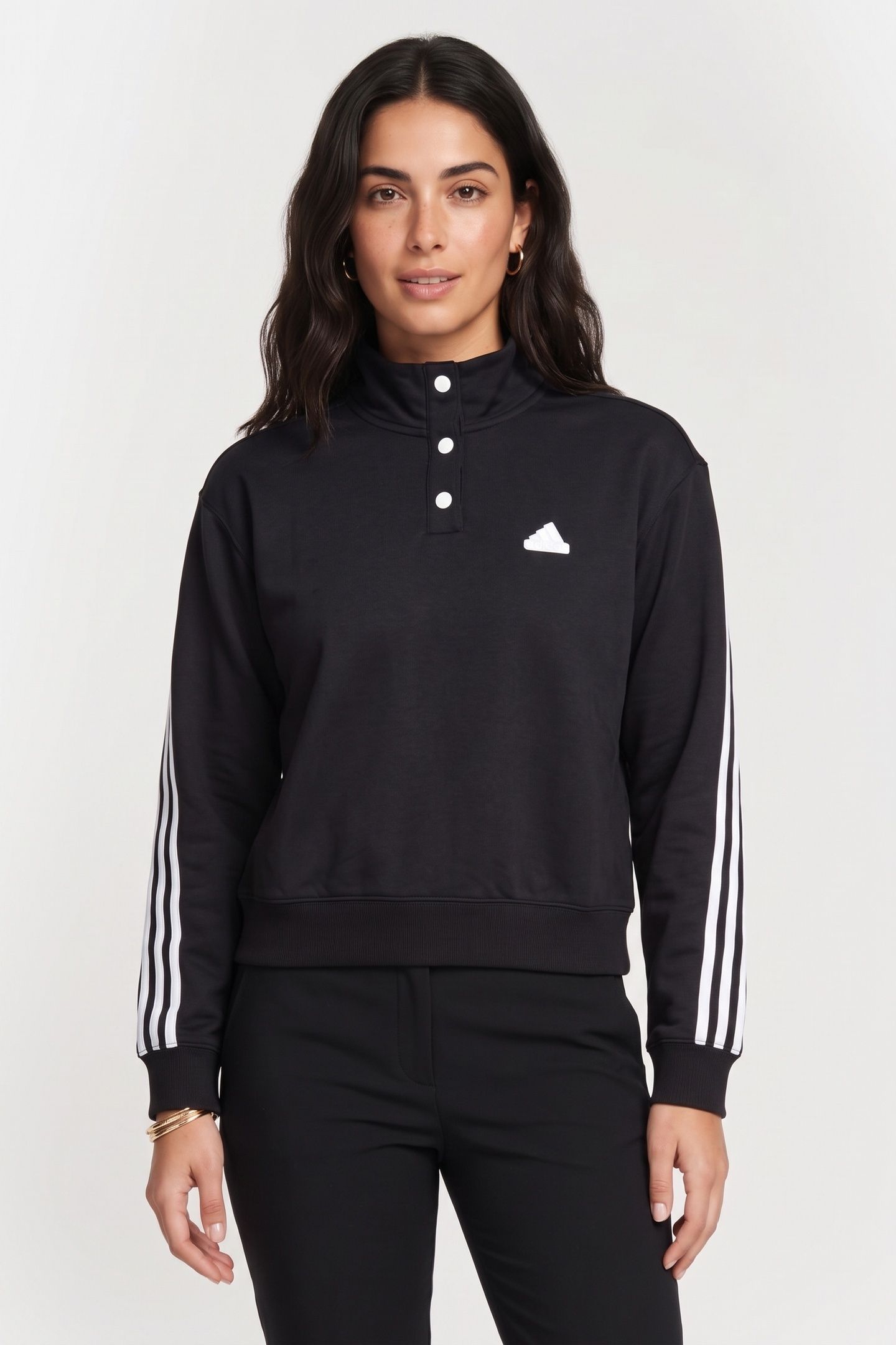SPORTSWEAR ICONIC WARPPING 3-STRIPES SNAP TRACKTOP BLACK 1