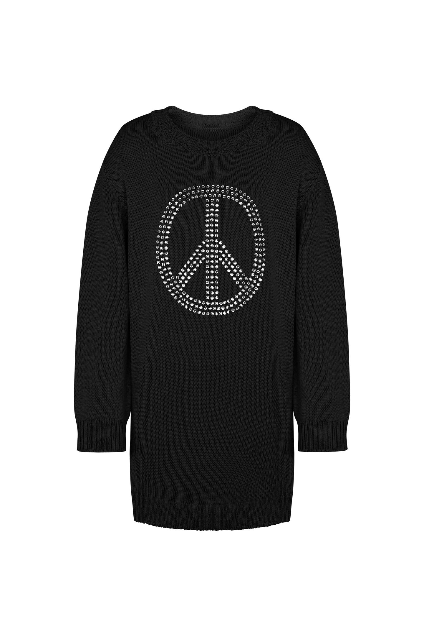 PEACE SYMBOL WOOL BLEND DRESS BLACK 3