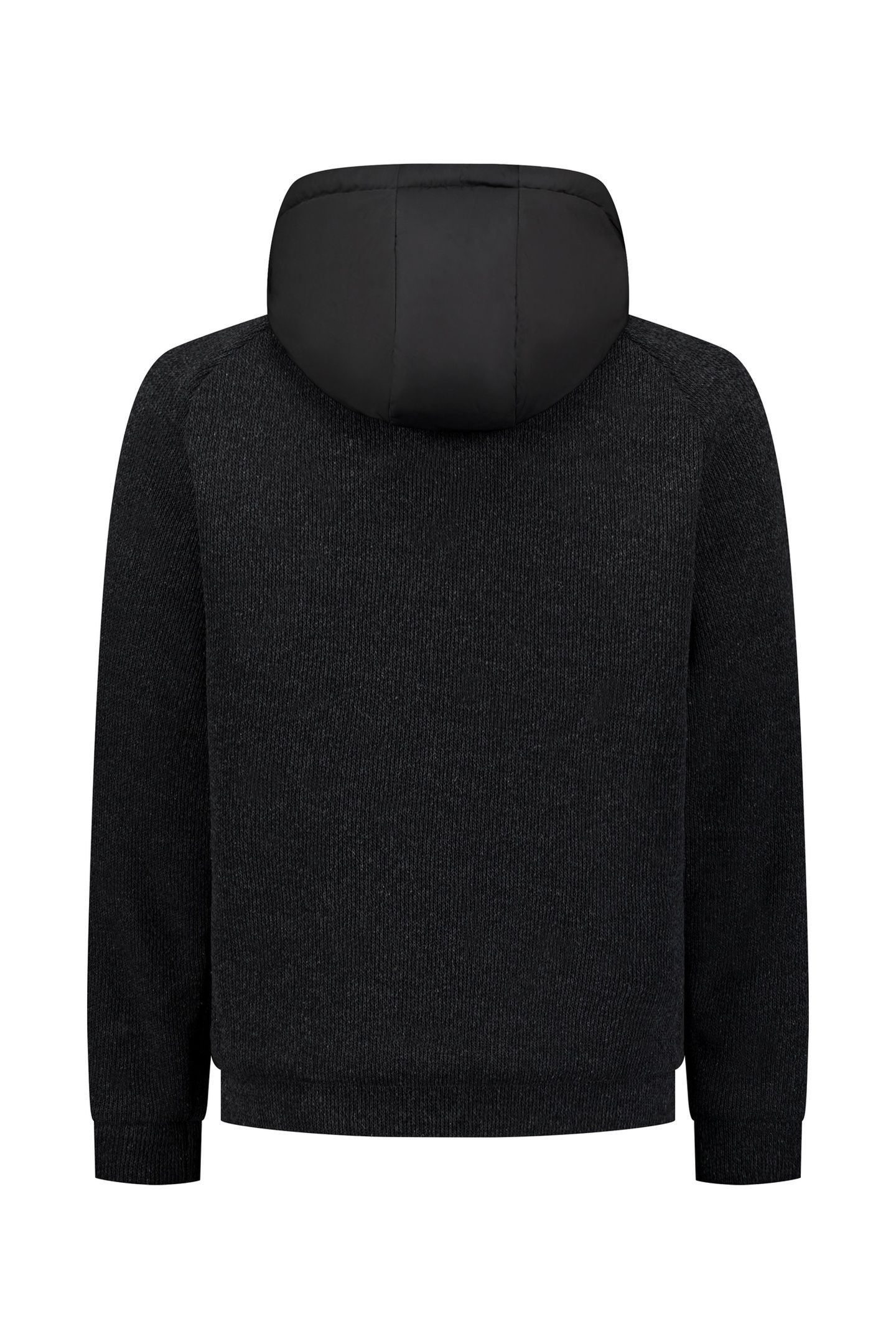 JACKET SHORT FIT PUFFER KNITTED MIX BLACK 3