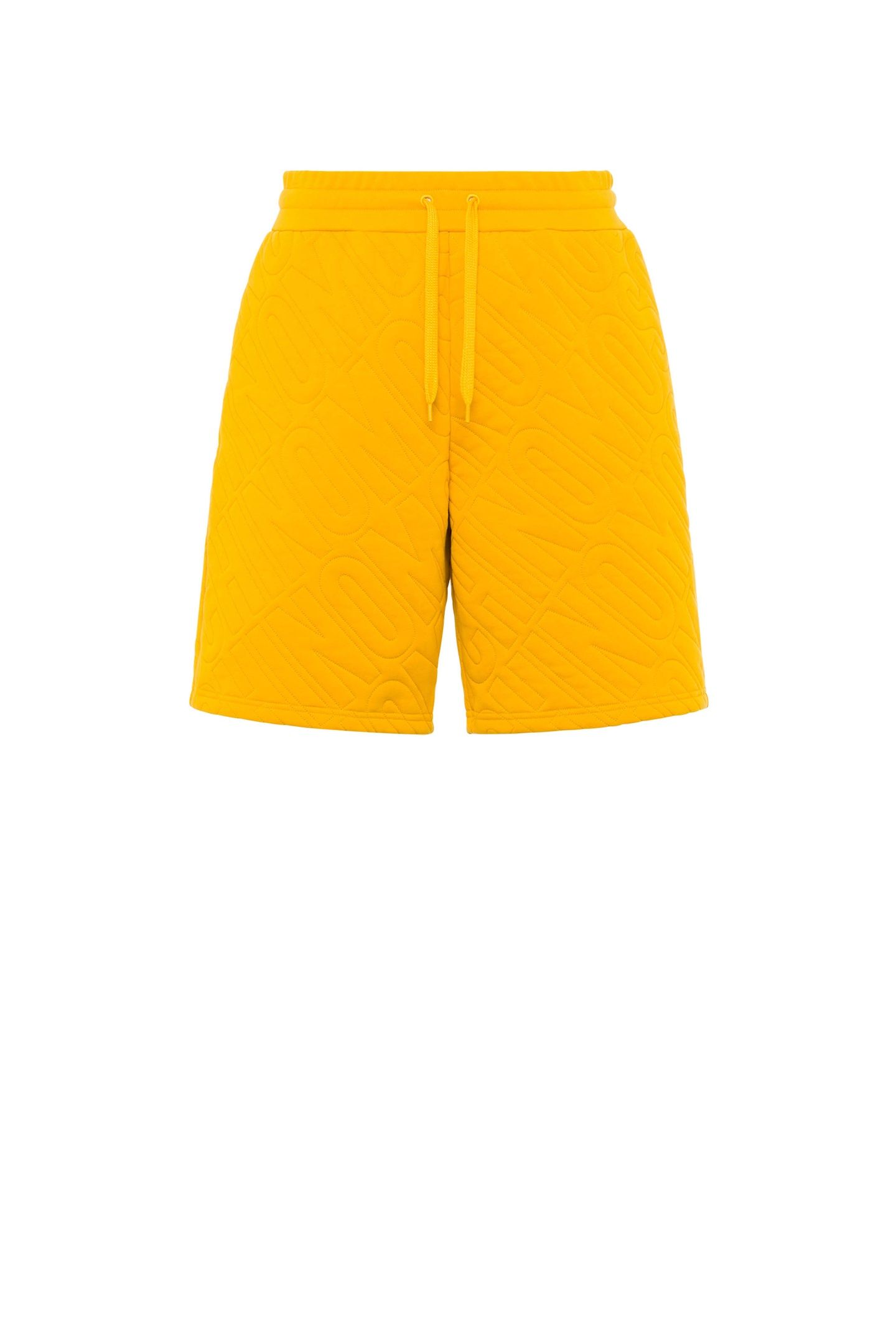 ORGANIC FLEECE BERMUDA SHORTS QUILTED ALLOVER LOGO YELLOW 3