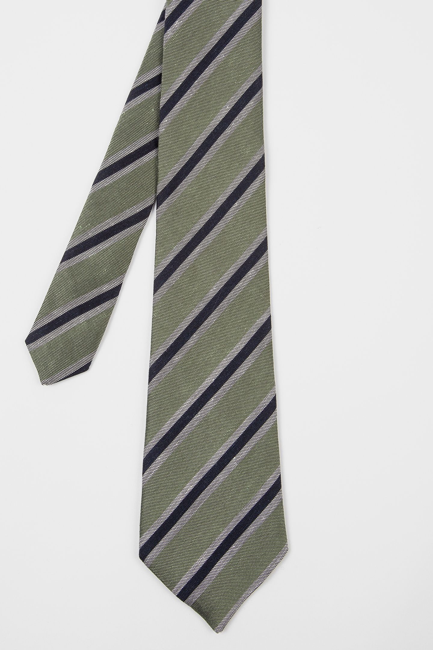 MEN TIE PASTEL STRIPE BOTTLE GREEN 6