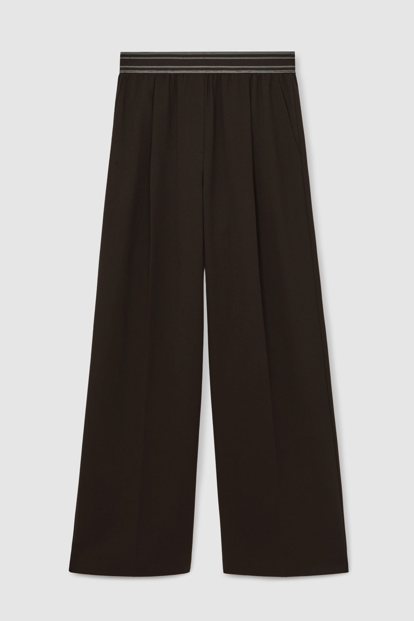 WAISTBAND WIDE LEG TROUSER CHOCOLATE BROWN 4