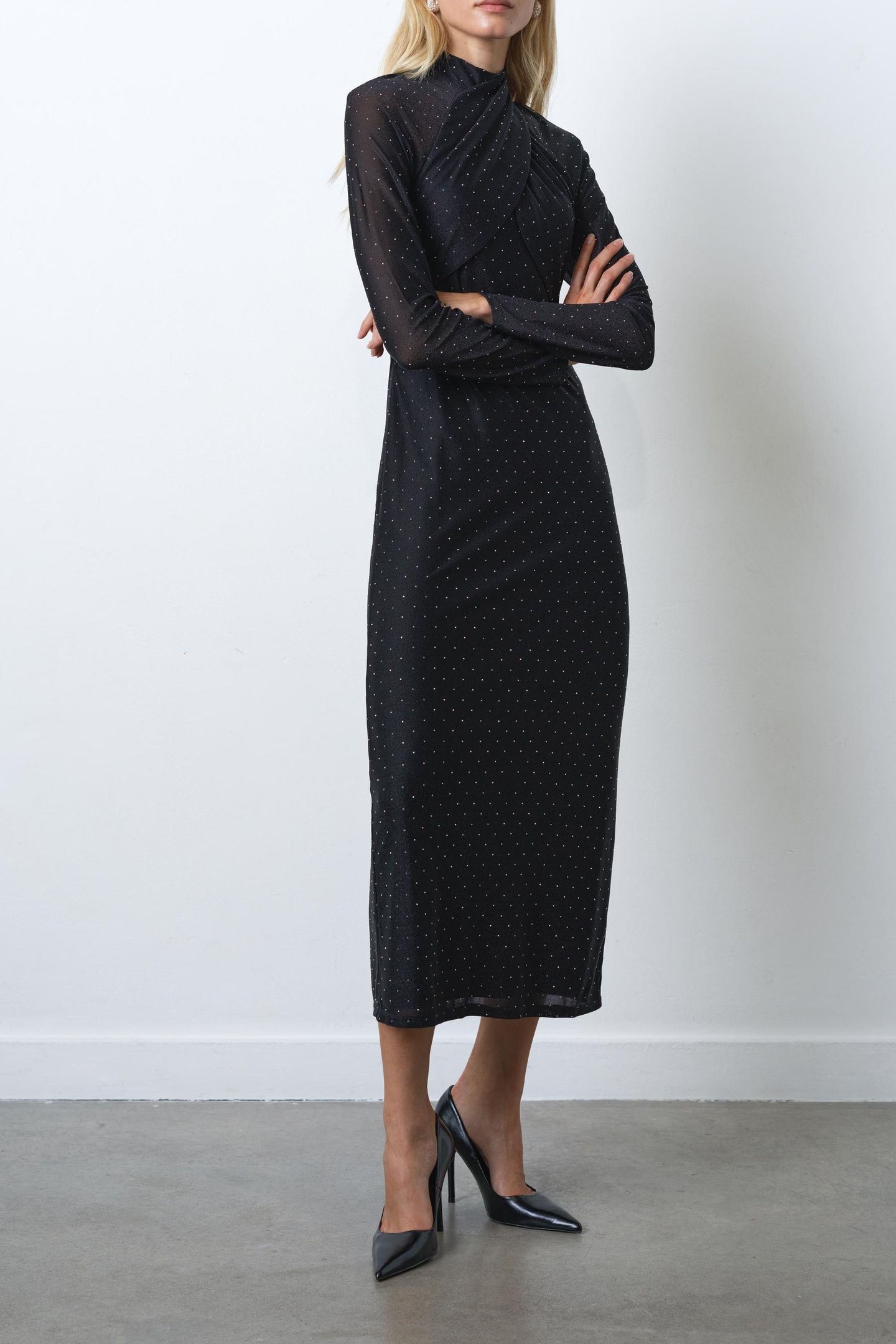 SHOSHANA HOTFIX WRAP OVER JERS BLACK SILVER 2